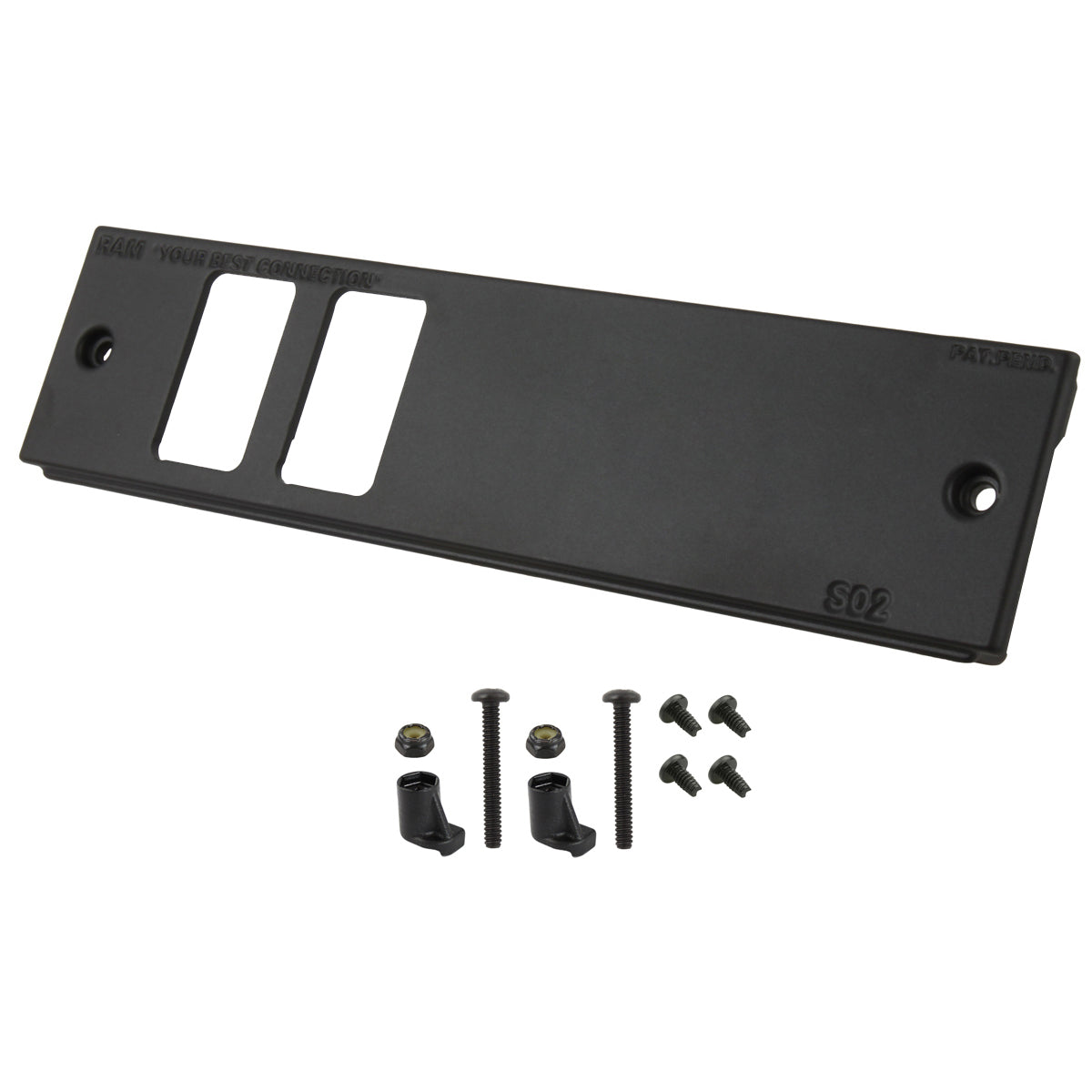 RAM tough box 2 gezichtplaat met twee schakelaarpoorten - RAM Mounts RAM-FP2-S2L-0830-1450