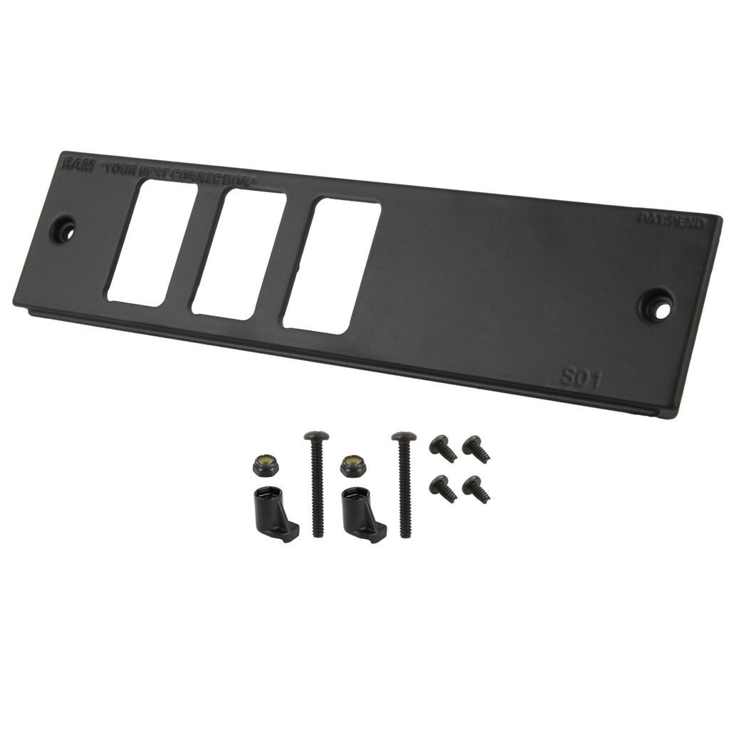 RAM Tough-Box™ 2" Faceplate met Drie Schakelaar Poorten - RAM Mounts RAM-FP2-S3L-0830-1450 afbeelding 1