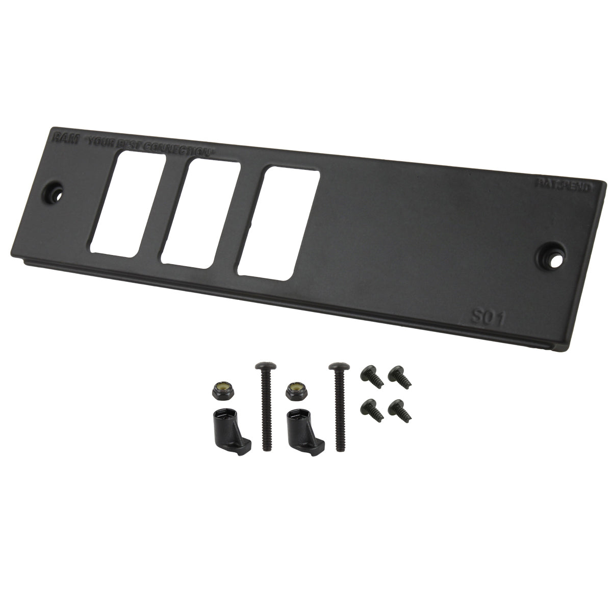 RAM Tough-Box™ 2" Faceplate met Drie Schakelaar Poorten - RAM Mounts RAM-FP2-S3L-0830-1450 afbeelding 1