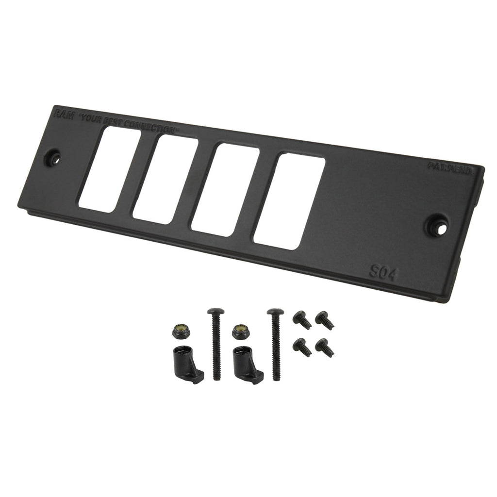 RAM Tough-Box™ 2" Faceplate met vier schakelaar poorten - RAM Mounts RAM-FP2-S4L-0830-1450 afbeelding 1