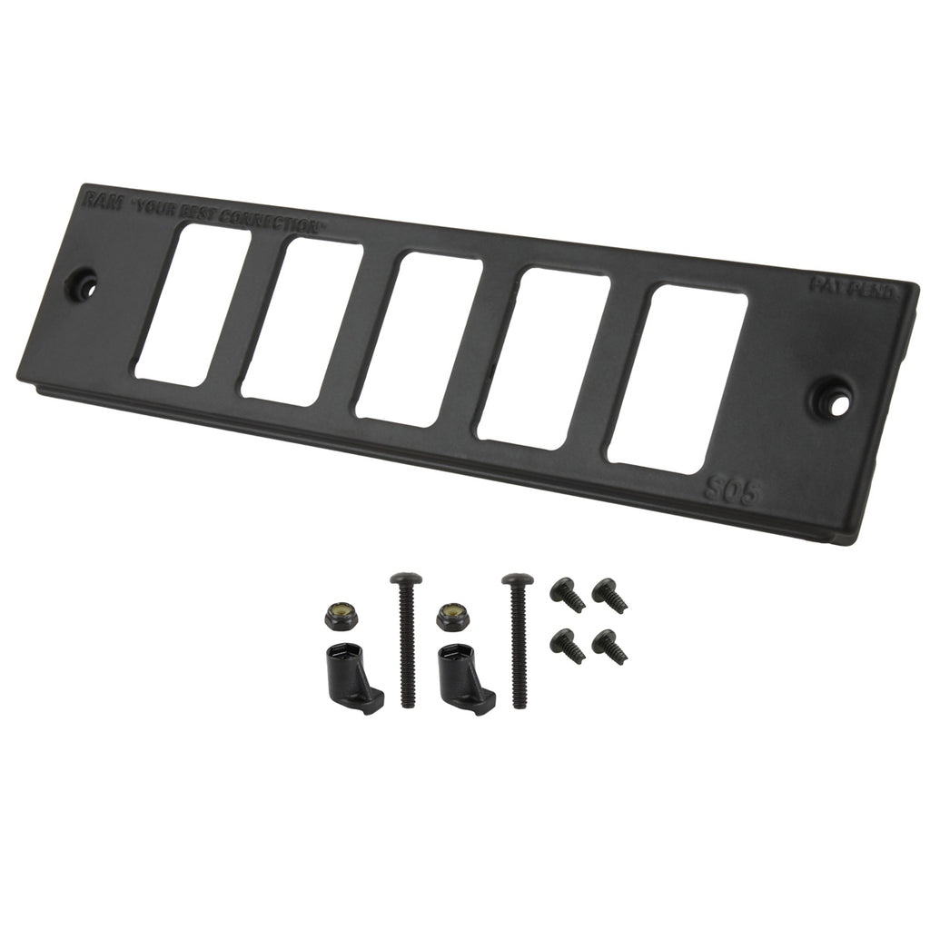 RAM Tough-Box™ 2" Faceplate met vijf schakelaarpoorten - RAM Mounts RAM-FP2-S5-0830-1450 afbeelding 1