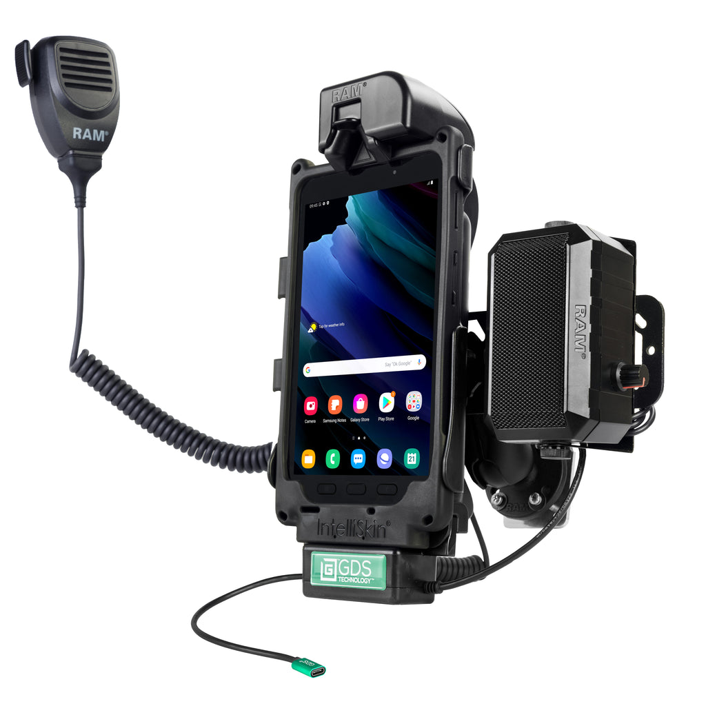 GDS® Tough-Dock™ Universele PTT Voertuigbundel voor Samsung Tab Active3 - RAM Mounts RAM-GDS-101B2-SAM62-PTT1U afbeelding 1