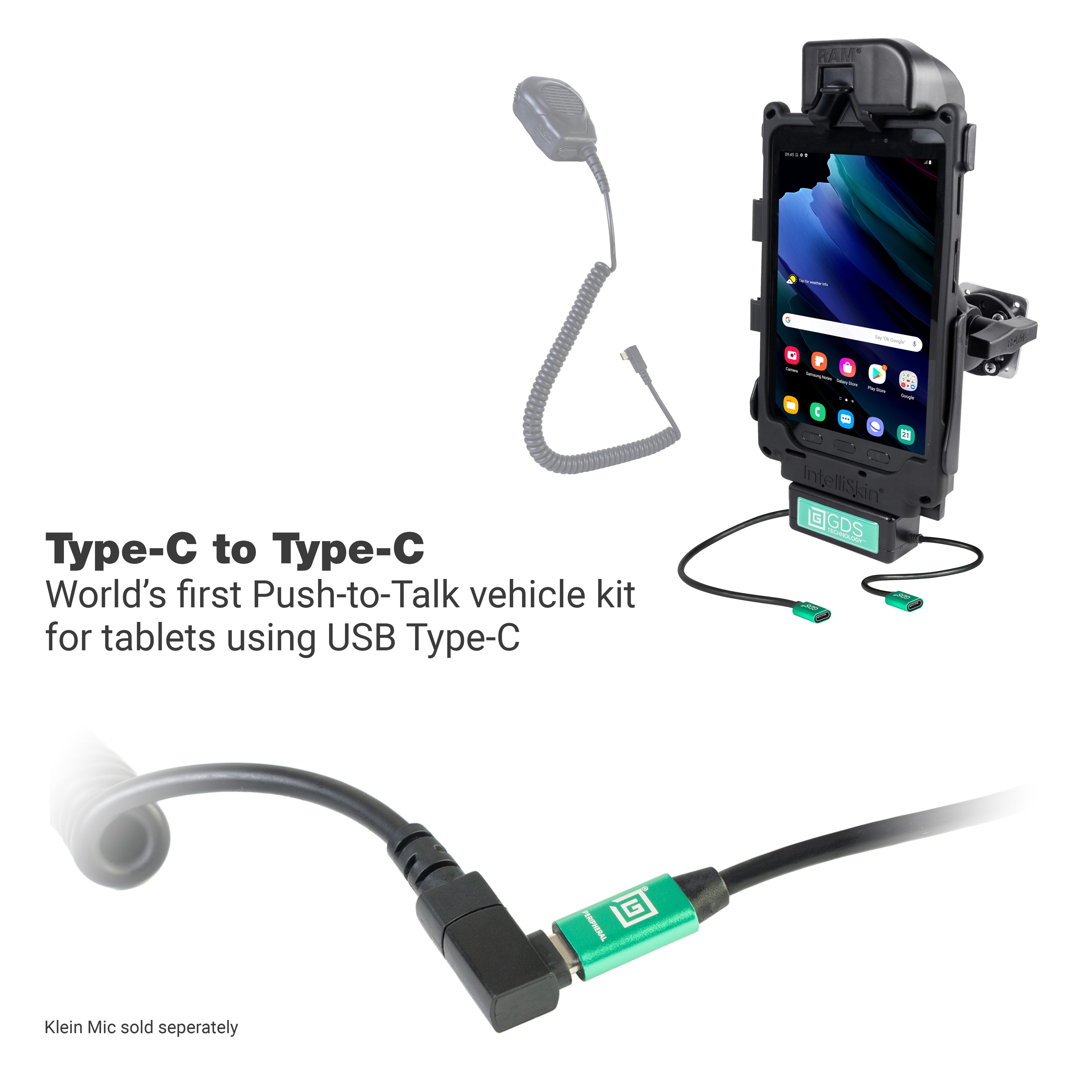 GDS® Uni-Conn™ Voertuigbundel + Enkele USB-C voor Samsung Tab Active3 - RAM Mounts RAM-GDS-101B2-SAM62C-C-V7CU afbeelding 2
