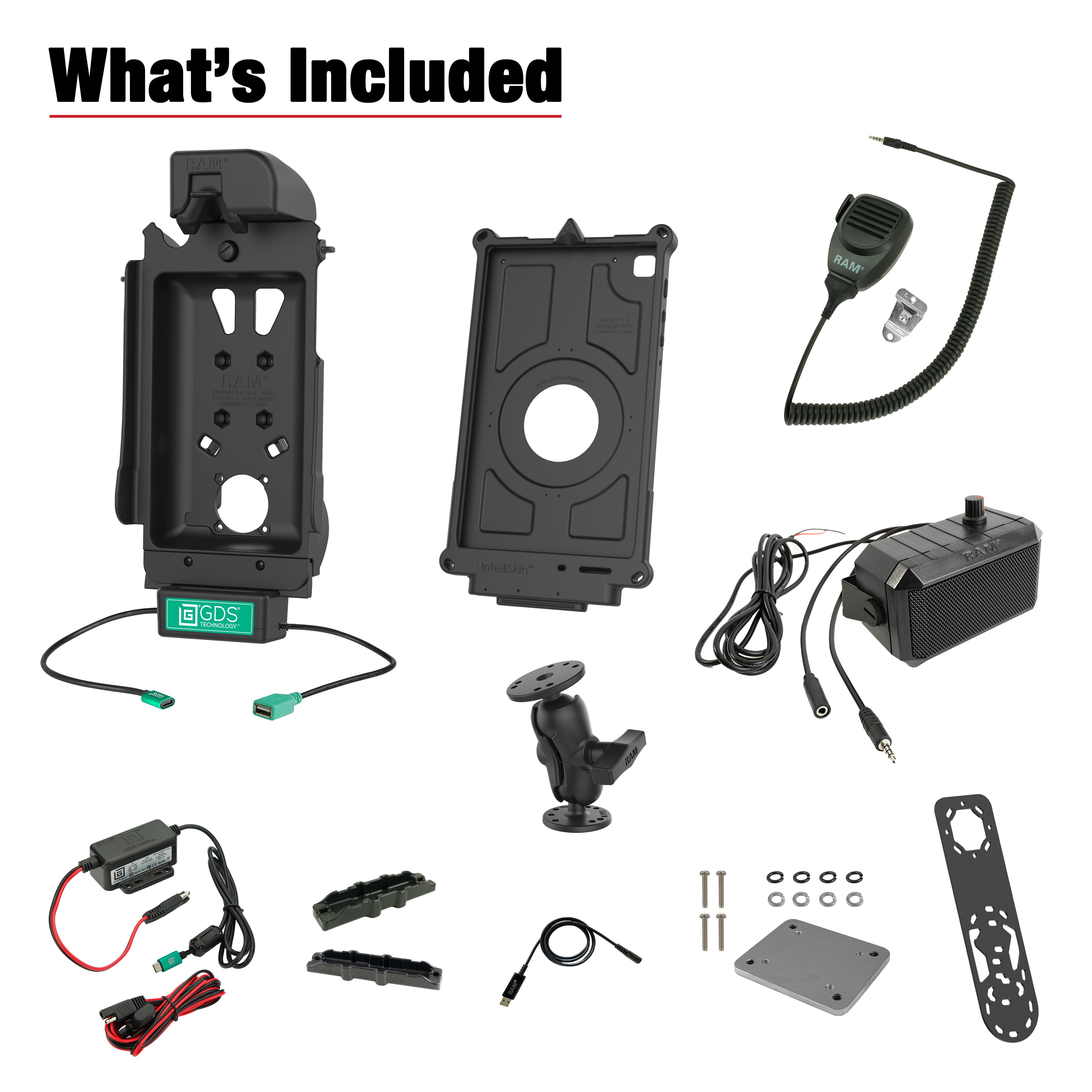GDS® Tough-Dock™ Universele PTT Voertuigbundel voor Tab A7 Lite 8.7 - RAM Mounts RAM-GDS-101B2-SAM80-PTT1U afbeelding 3