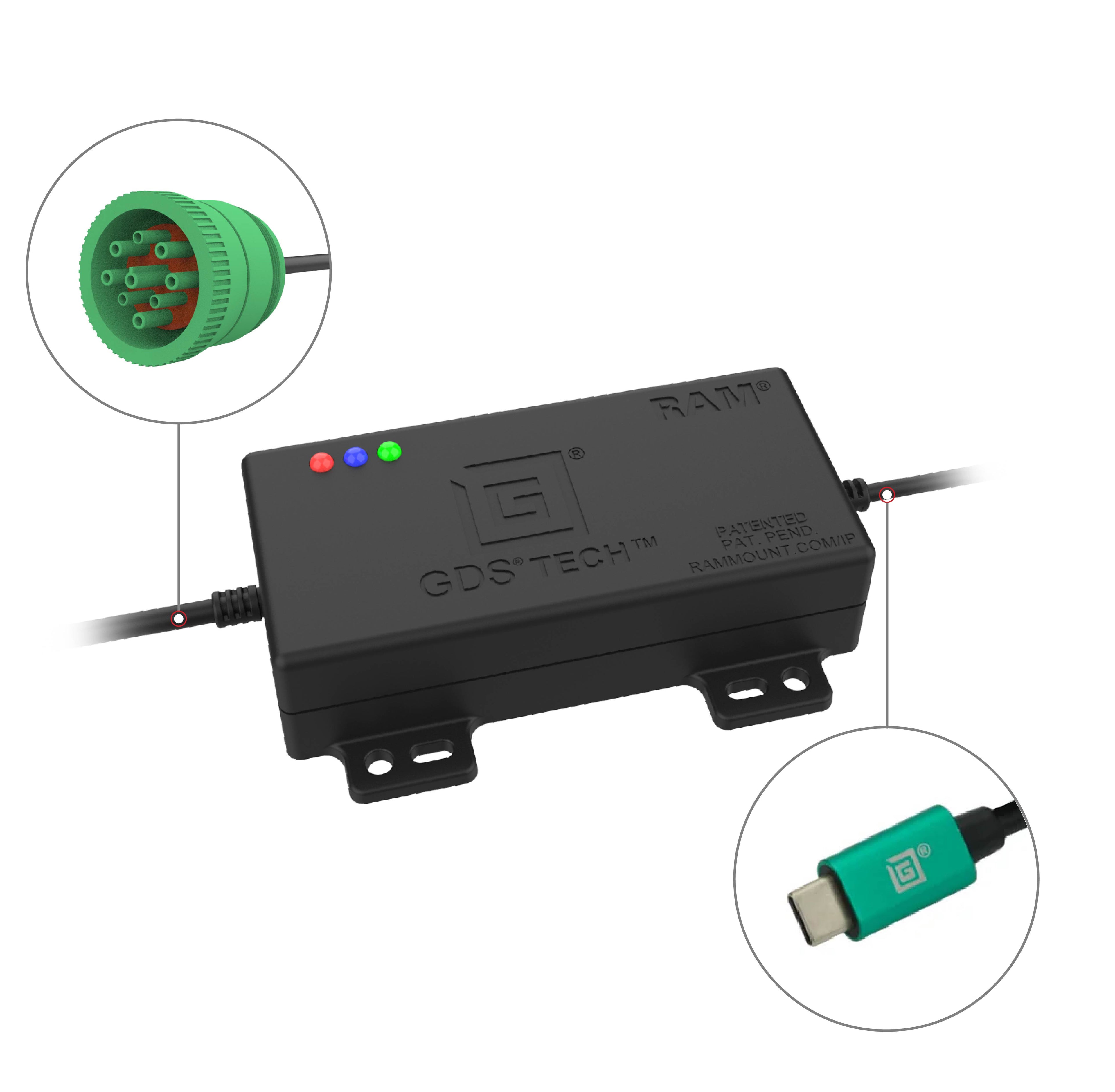 GDS can bus met 9 pins aansluiting - RAM Mounts RAM-GDS-CAN-9PU