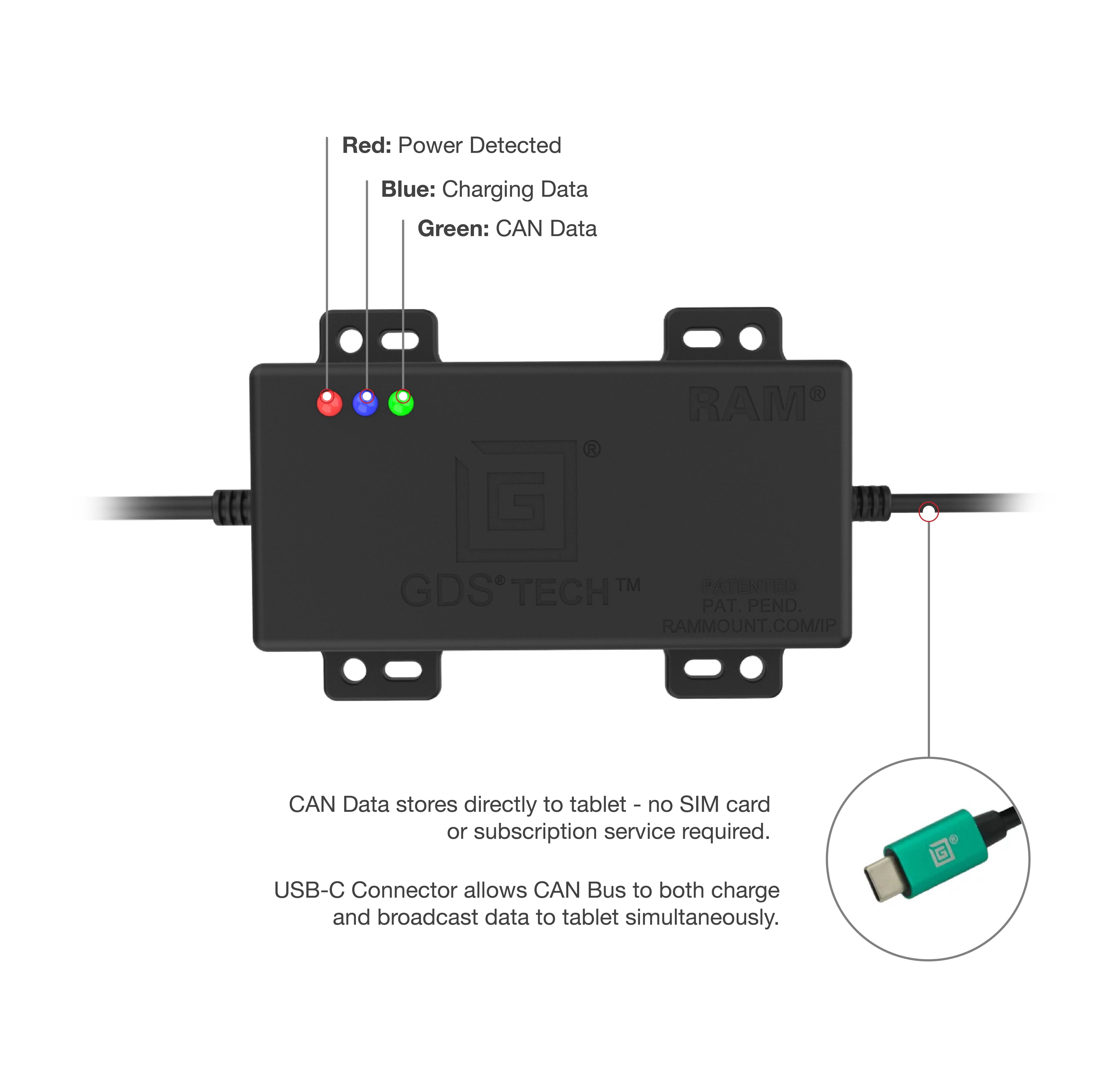 GDS® CAN Bus met FMS-aansluiting - RAM Mounts RAM-GDS-CAN-FMSU afbeelding 3