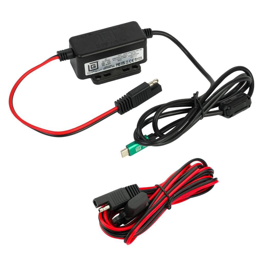 GDS modulair 10 30v met oplaadfunctie 45w mannelijke USB-C oplader met vaste bedrading - RAM Mounts RAM-GDS-CHARGE-V3C-3U