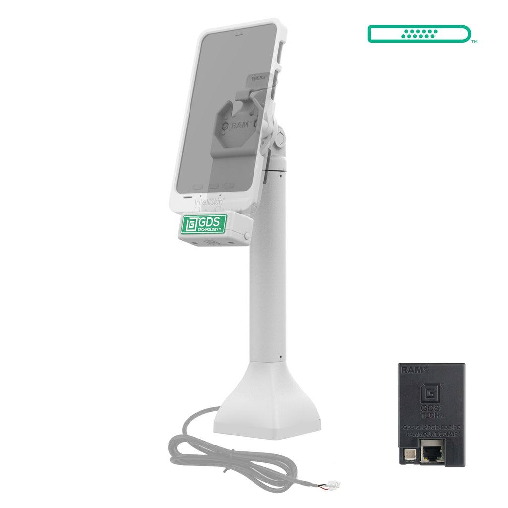 GDS® Uni-Conn™ 35,56 cm (14") Pedestal Dock met oplaadfunctie via PoE - Grijs - RAM Mounts RAM-GDS-DOCK-D11-14-U1E-GRY afbeelding 2