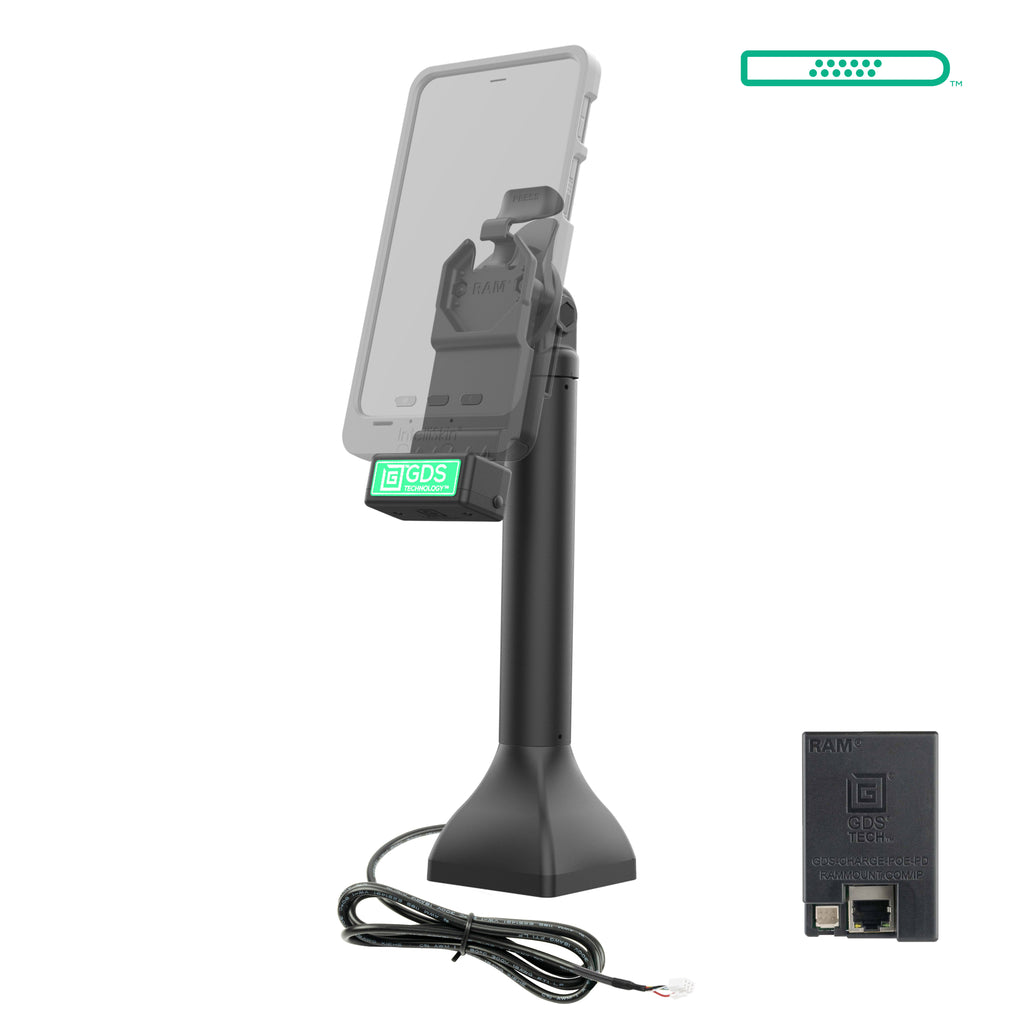 GDS® Uni-Conn™ 35,56 cm (14") Pedestal Dock met oplaadfunctie via PoE - RAM Mounts RAM-GDS-DOCK-D11-14-U1E afbeelding 2
