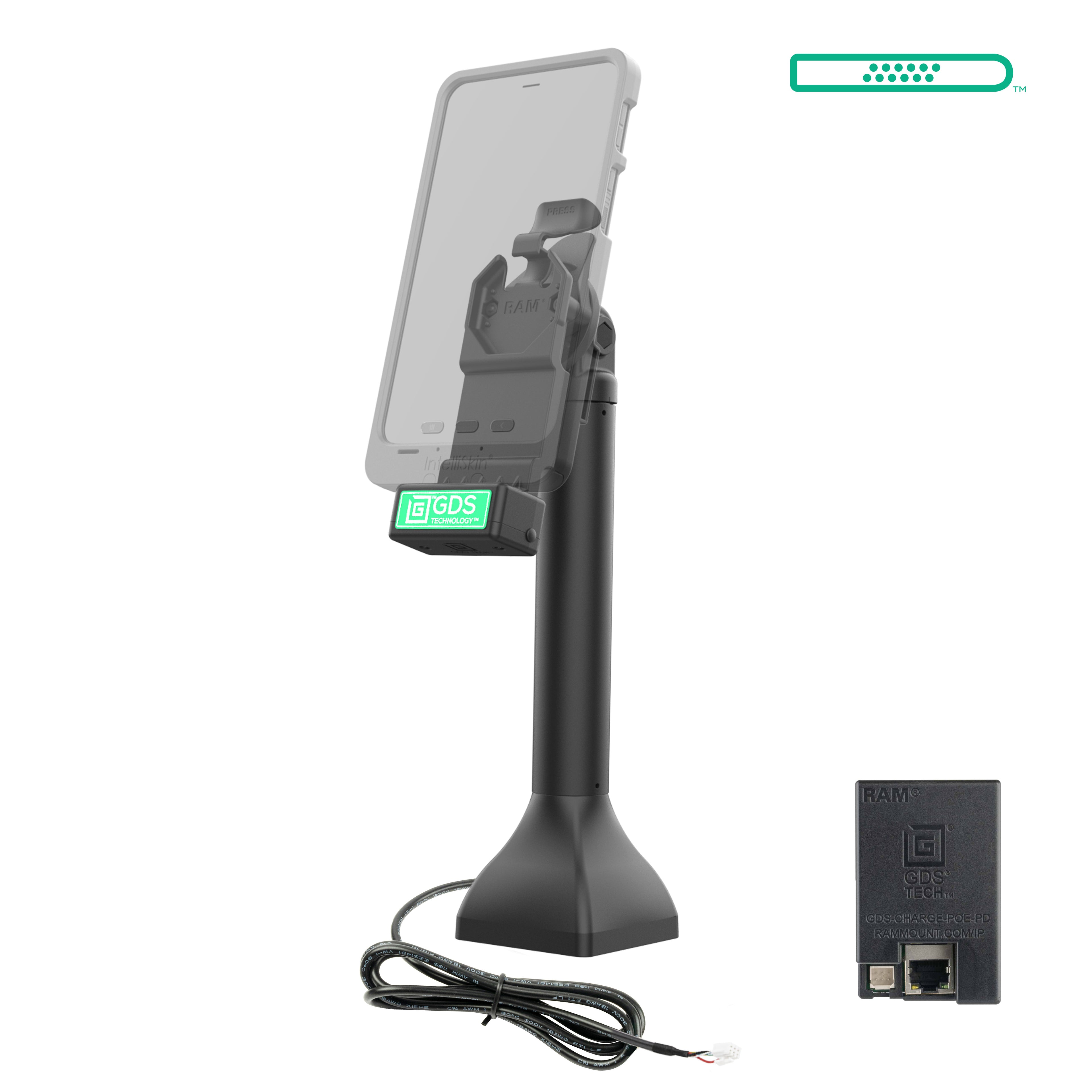 GDS® Uni-Conn™ 35,56 cm (14") Pedestal Dock met oplaadfunctie via PoE - RAM Mounts RAM-GDS-DOCK-D11-14-U1E afbeelding 2