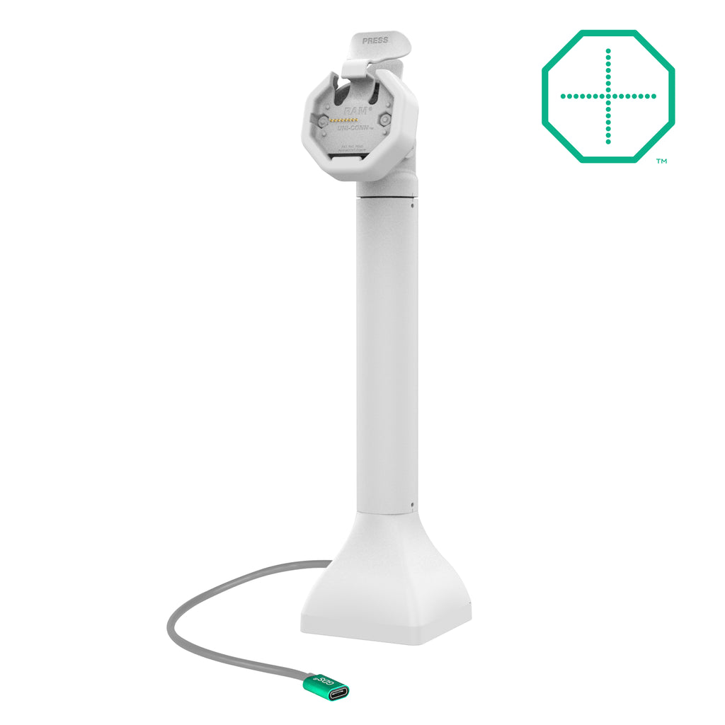 GDS Uni-Conn 35,56 cm (14") Pedestal Dock met oplaadfunctie via USB-C - Grijs - RAM Mounts RAM-GDS-DOCK-D11-14-U3C-GRY afbeelding 1