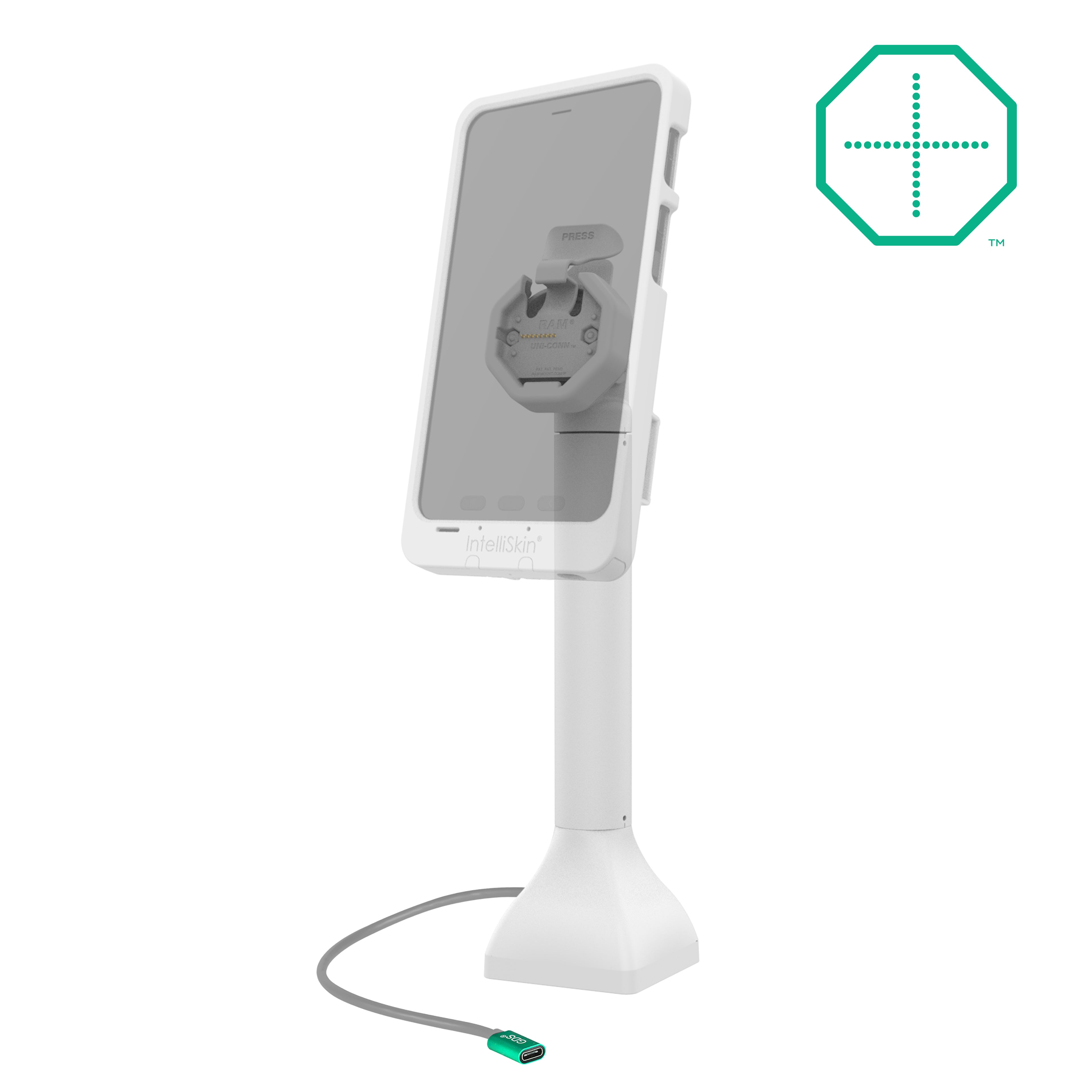 GDS Uni-Conn 35,56 cm (14") Pedestal Dock met oplaadfunctie via USB-C - Grijs - RAM Mounts RAM-GDS-DOCK-D11-14-U3C-GRY afbeelding 2