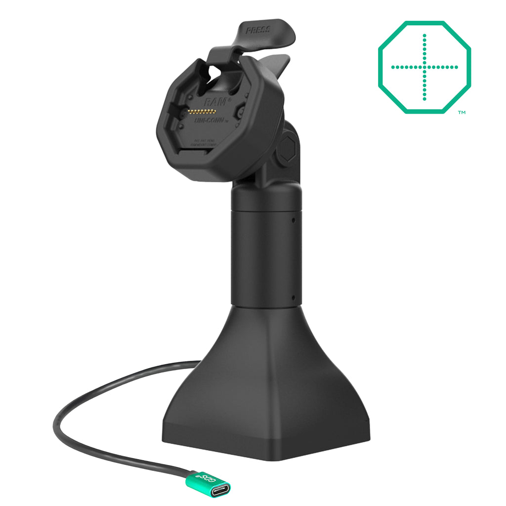 GDS® Uni-Conn™ 17,78 cm (7") Pedestal Dock met oplaadfunctie via USB-C - RAM Mounts RAM-GDS-DOCK-D11-7-U3C afbeelding 1