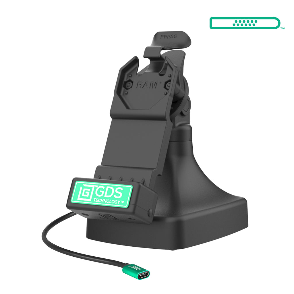 GDS® Uni-Conn™ Kantel- en Draai Kiosk Dock met oplaadfunctie via USB-C + Data - RAM Mounts RAM-GDS-DOCK-D14-U1C-2A afbeelding 1