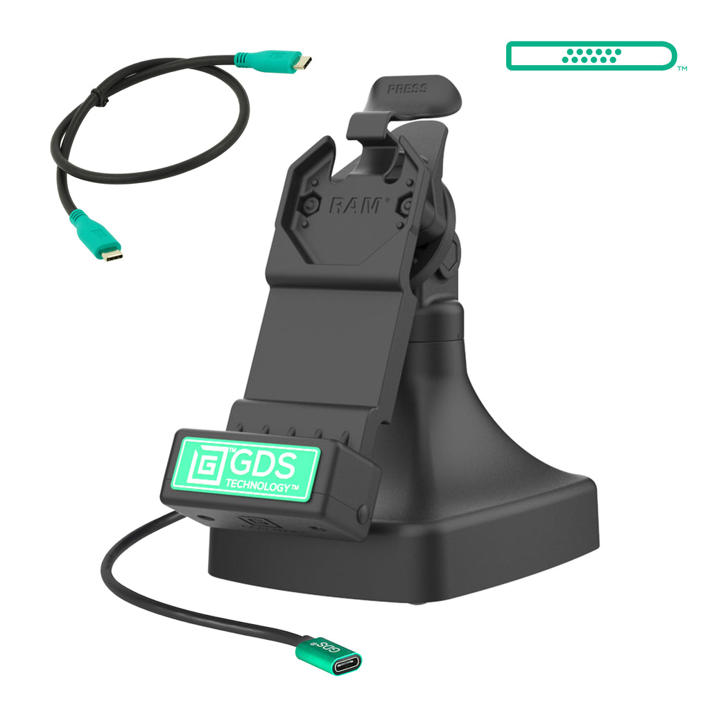 GDS® Uni-Conn™ Kantel- en Draai Kiosk dock met oplaadfunctie via USB-C - RAM Mounts RAM-GDS-DOCK-D14-U1C afbeelding 1