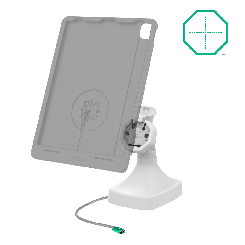 GDS® Uni-Conn™ Kantel- en Draai Kiosk Dock met oplaadfunctie via USB-C + Data - Grijs - RAM Mounts RAM-GDS-DOCK-D14-U3C-2A-GRY afbeelding 2