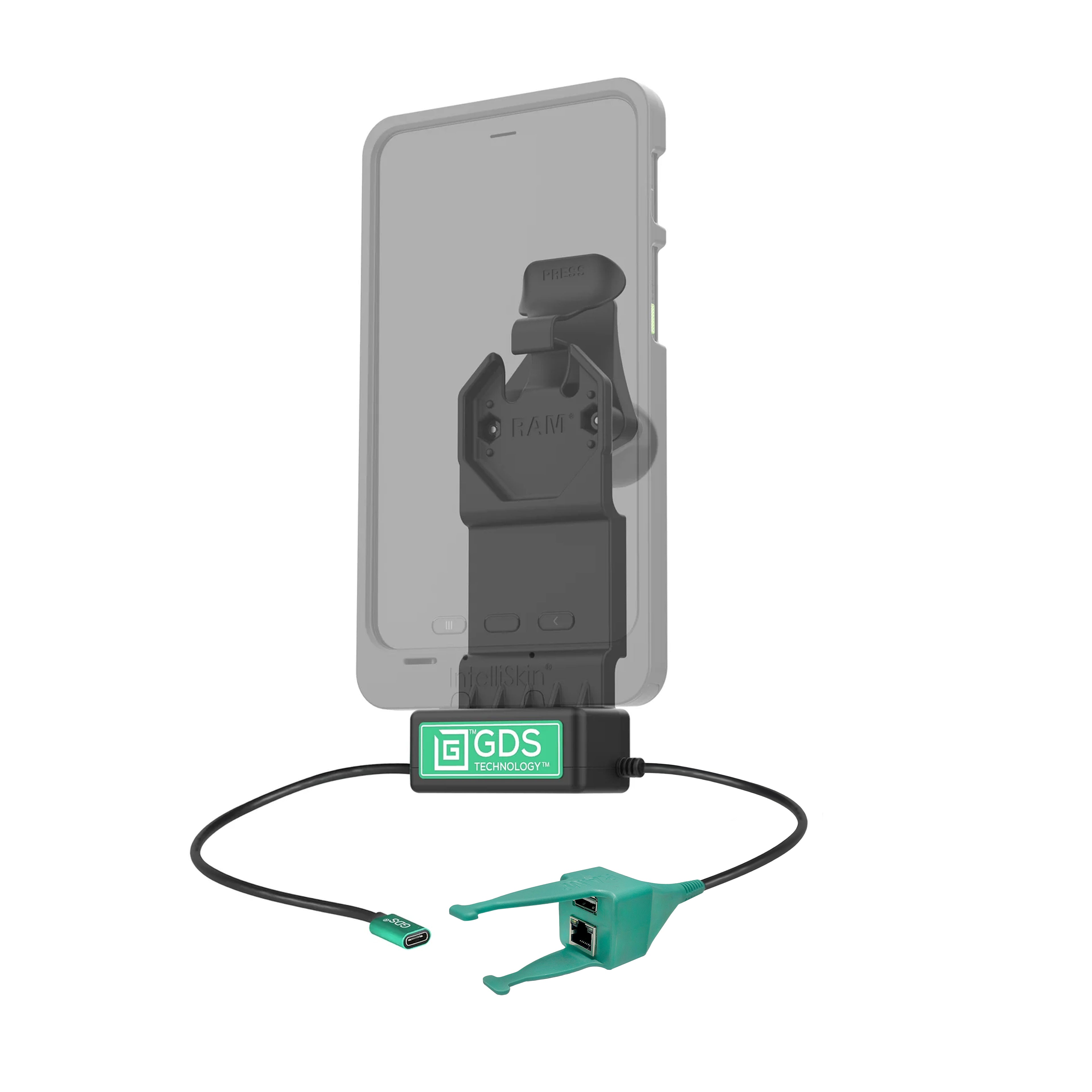 GDS® Uni-Conn™ Dock + USB-A & RJ45 met ontgrendelingshendel - RAM Mounts RAM-GDS-DOCK-U1CP-RJ45AU afbeelding 2