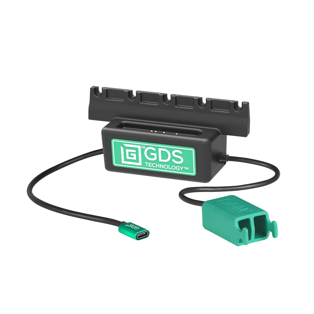 GDS® Power + Dual USB-A Data Dock Cup voor IntelliSkin® Next Gen Tabletten - RAM Mounts RAM-GDS-DOCK-V10PD2U afbeelding 1