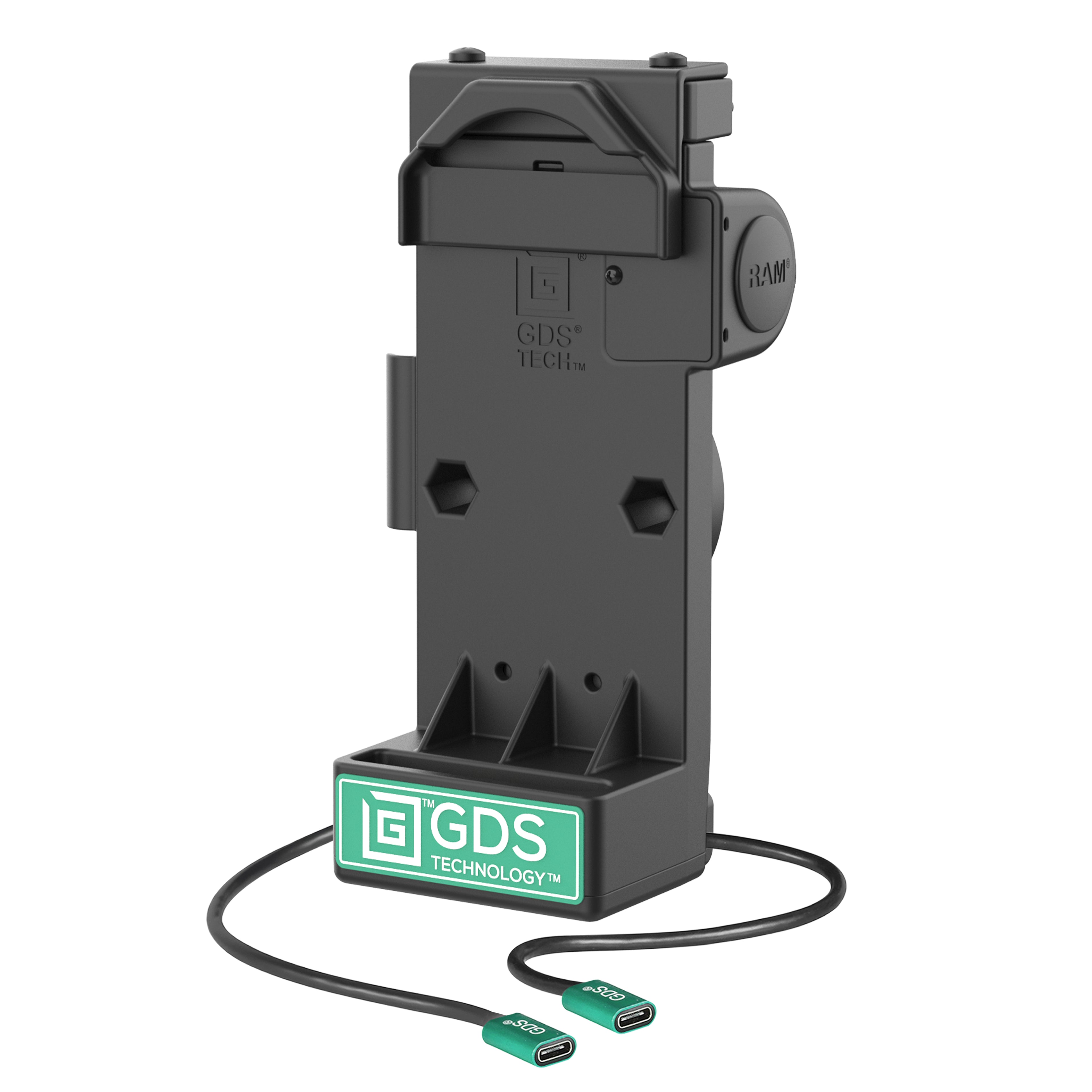 GDS uni conn veerspanningslader met enkele USB-C dock - RAM Mounts RAM-GDS-DOCK-V12-U1CP-CU
