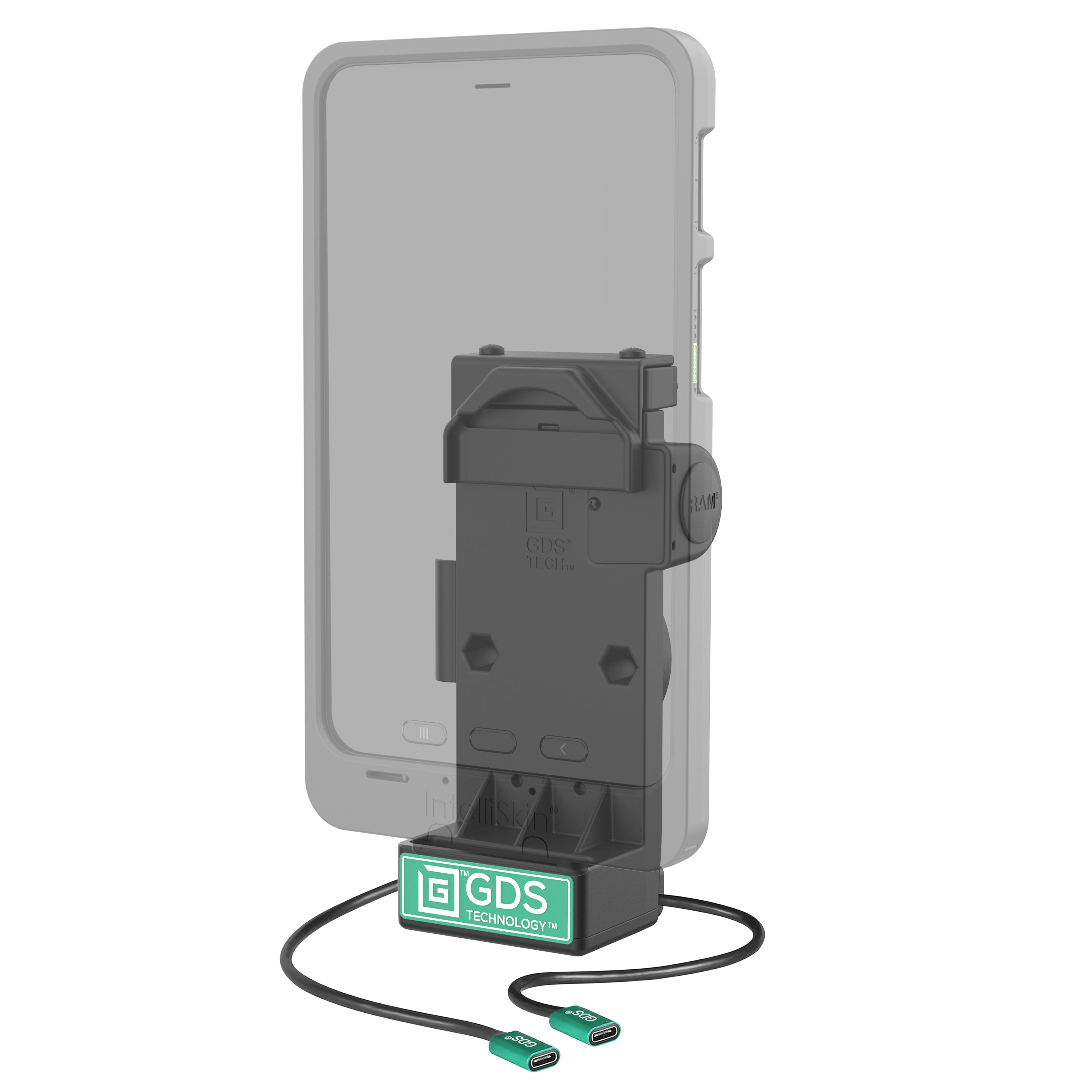 GDS® Uni-Conn™ Veerspanningslader met enkele USB-C-dock - RAM Mounts RAM-GDS-DOCK-V12-U1CP-CU afbeelding 2