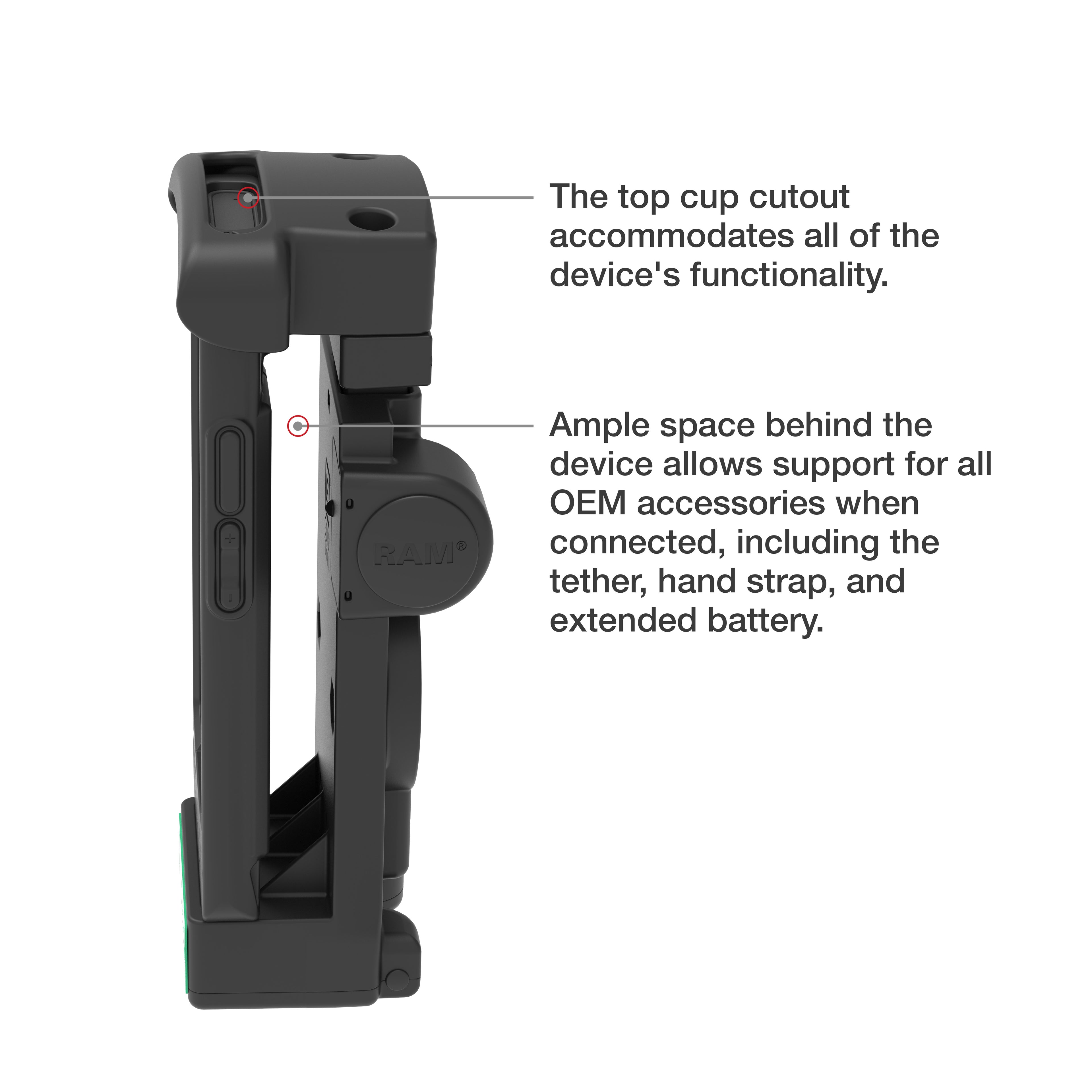 GDS® Aangedreven Dock voor Zebra EC50/55 - RAM Mounts RAM-GDS-DOCK-V12-ZE16CPU afbeelding 6