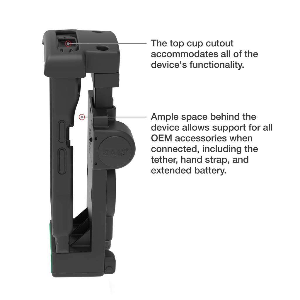 GDS® aangedreven dock voor Zebra TC2x & TC5x - RAM Mounts RAM-GDS-DOCK-V12-ZE2434CPU afbeelding 6