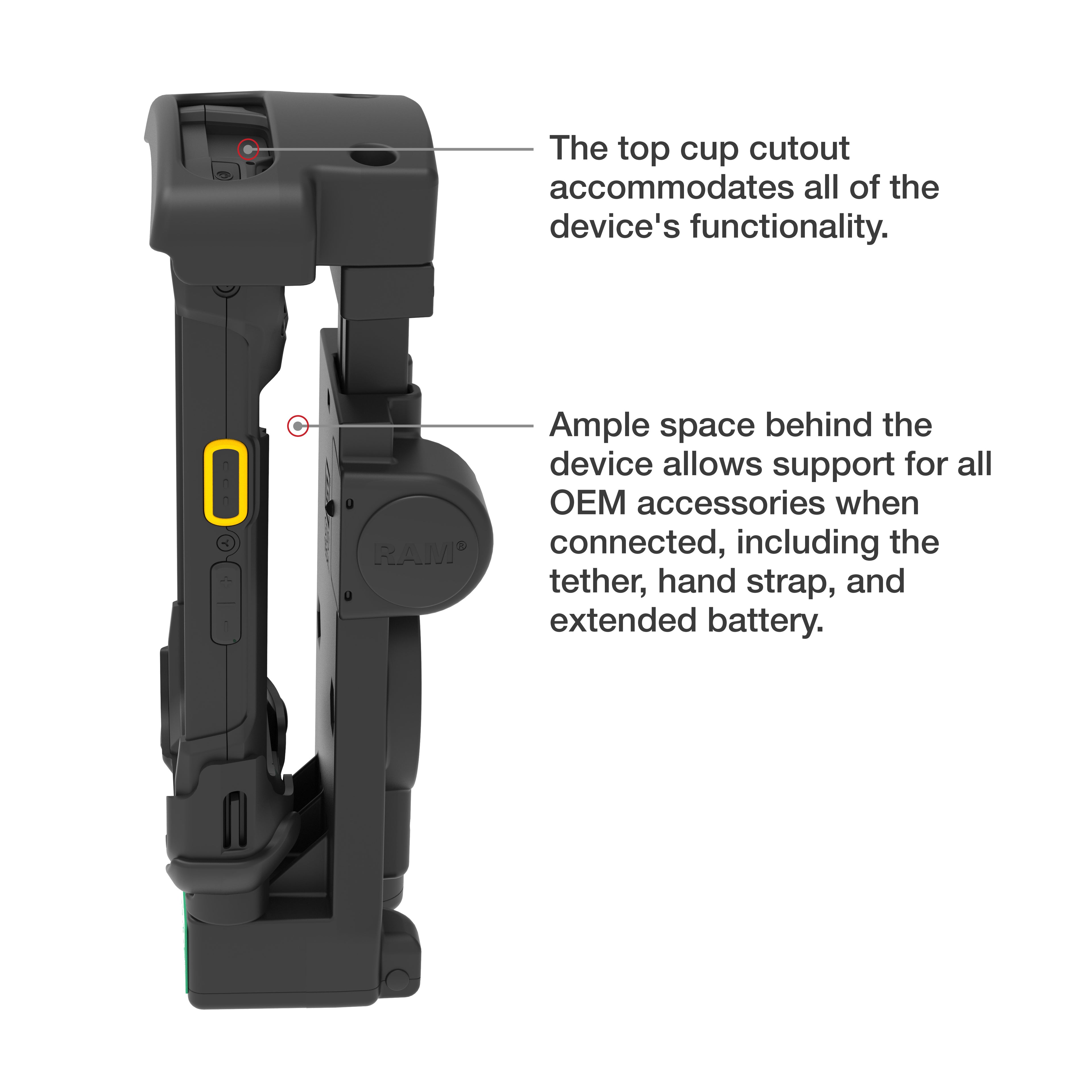GDS® Aangedreven Dock voor Zebra TC73/78 - RAM Mounts RAM-GDS-DOCK-V12-ZE35CPU afbeelding 6