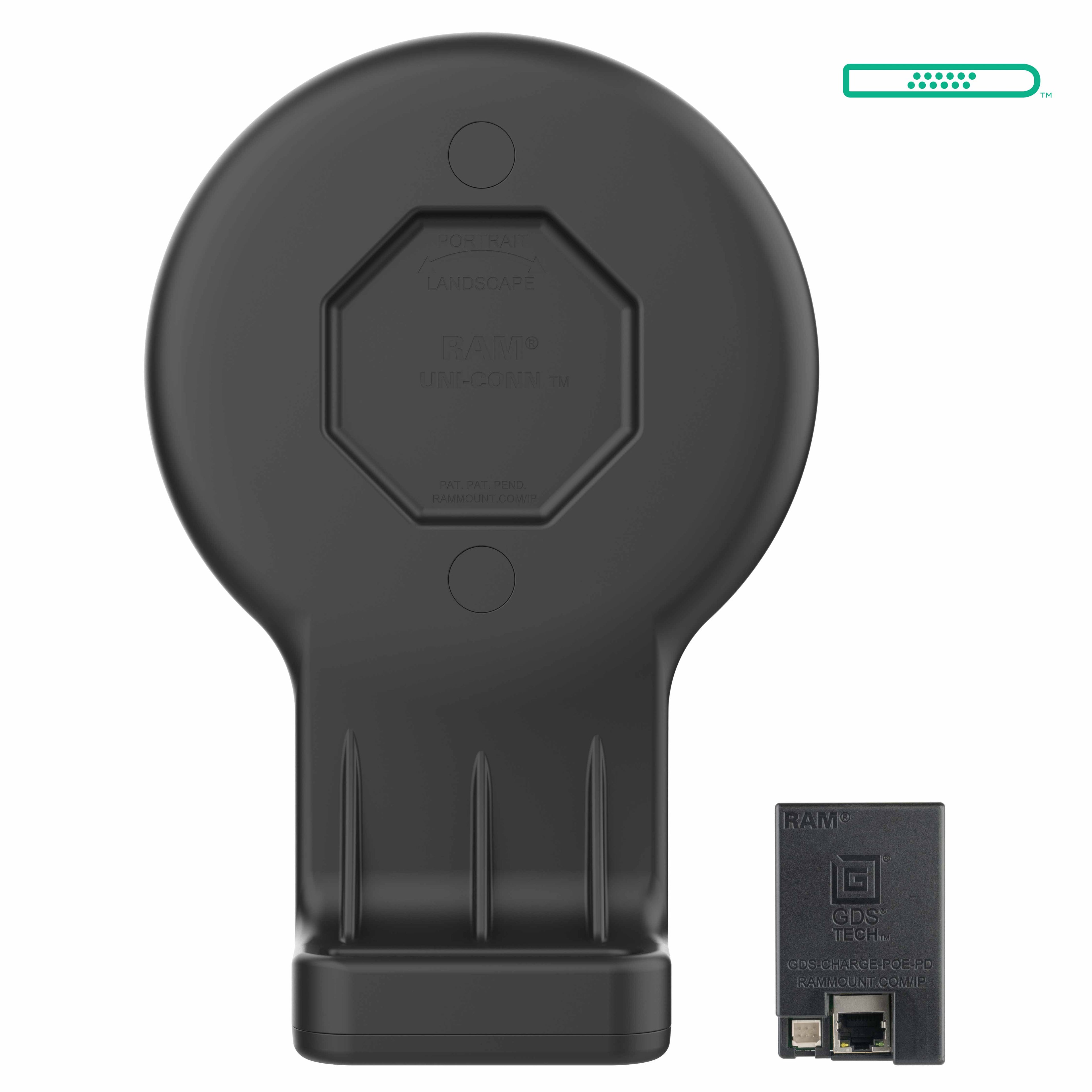 GDS® Uni-Conn™ Wand Dock met Magnetische Ontvanger & PoE - RAM Mounts RAM-GDS-DOCK-W3-POE afbeelding 1