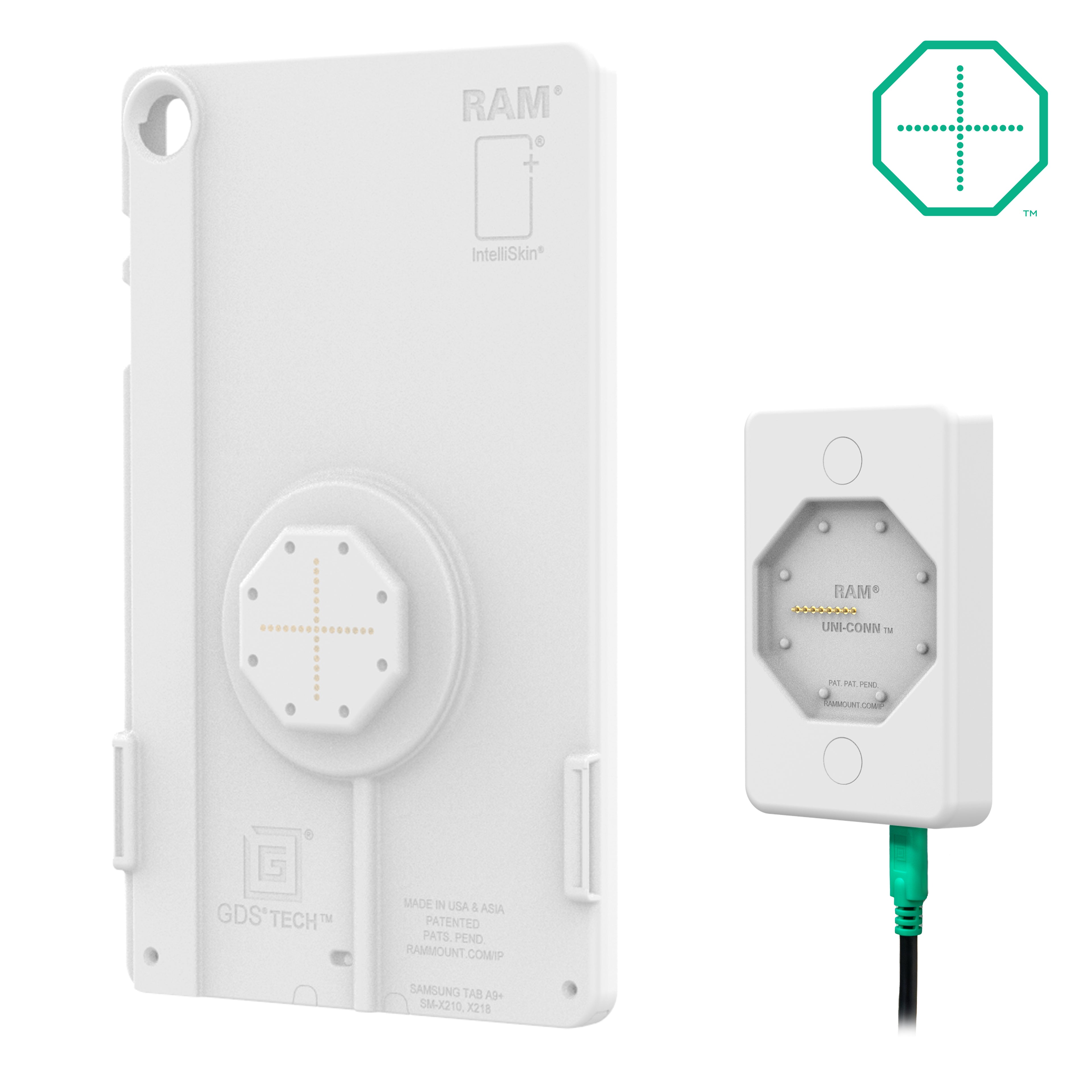 GDS® Uni-Conn™ Wanddock met oplaadfunctie via USB-C - Grijs - RAM Mounts RAM-GDS-DOCK-W4-CU-GRY afbeelding 2
