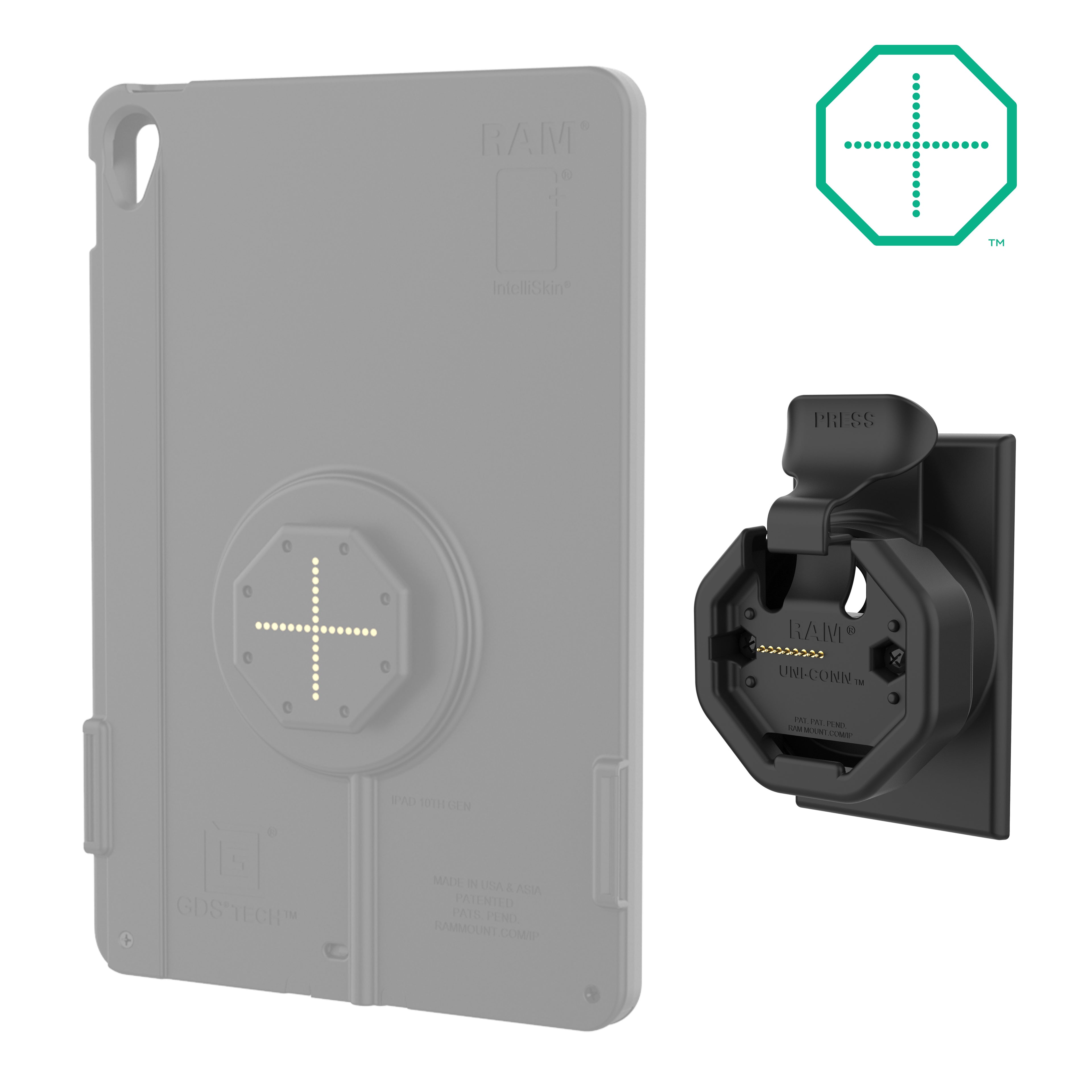 GDS® Uni-Conn™ Gegroepeerd ingebouwd Wanddock met PoE - RAM Mounts RAM-GDS-DOCK-W5-U3-POEU afbeelding 2