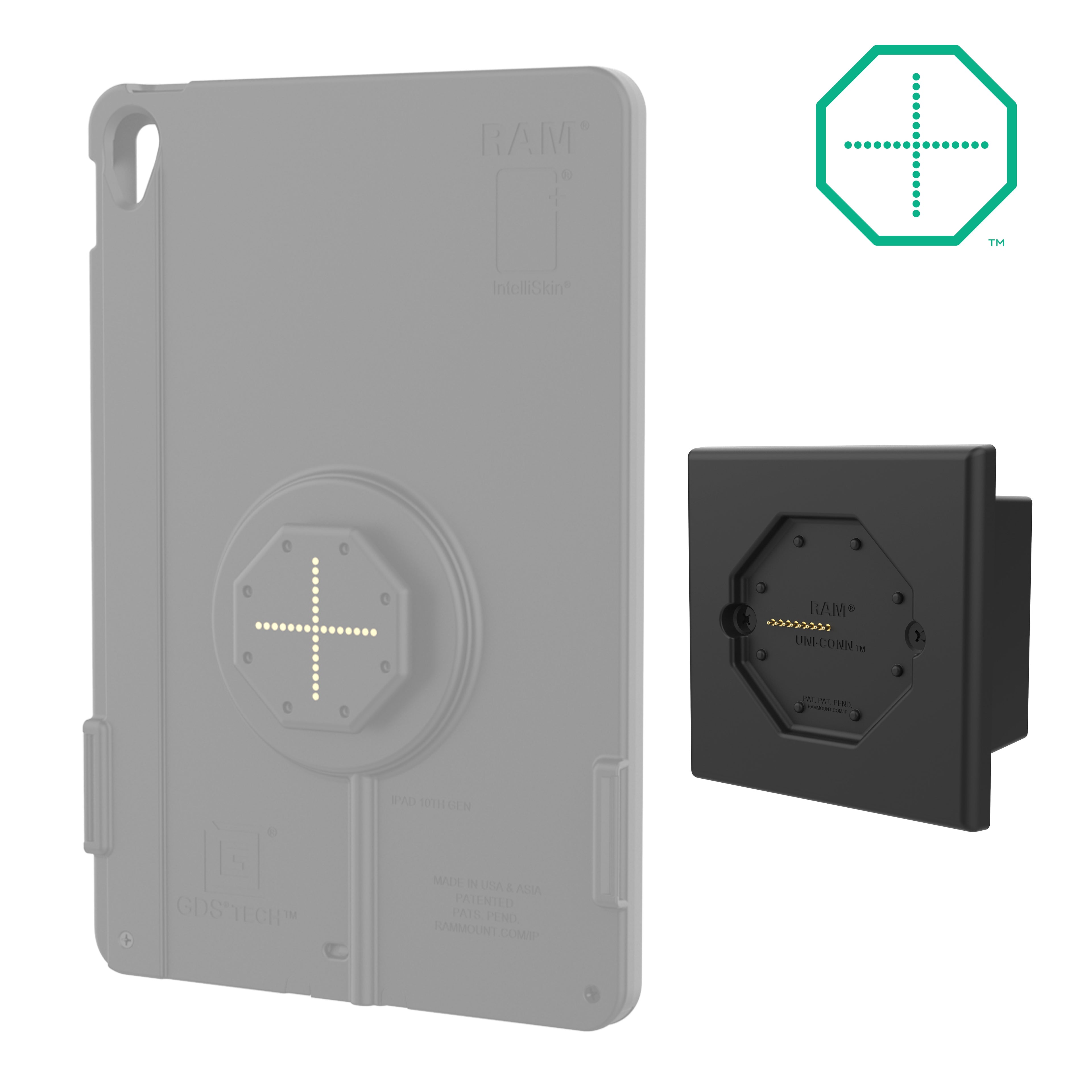 GDS® Uni-Conn™ Geg compañu Laag Profiel Muur Dock met PoE (Europese Stopcontacten) - RAM Mounts RAM-GDS-DOCK-W8-POEU afbeelding 2
