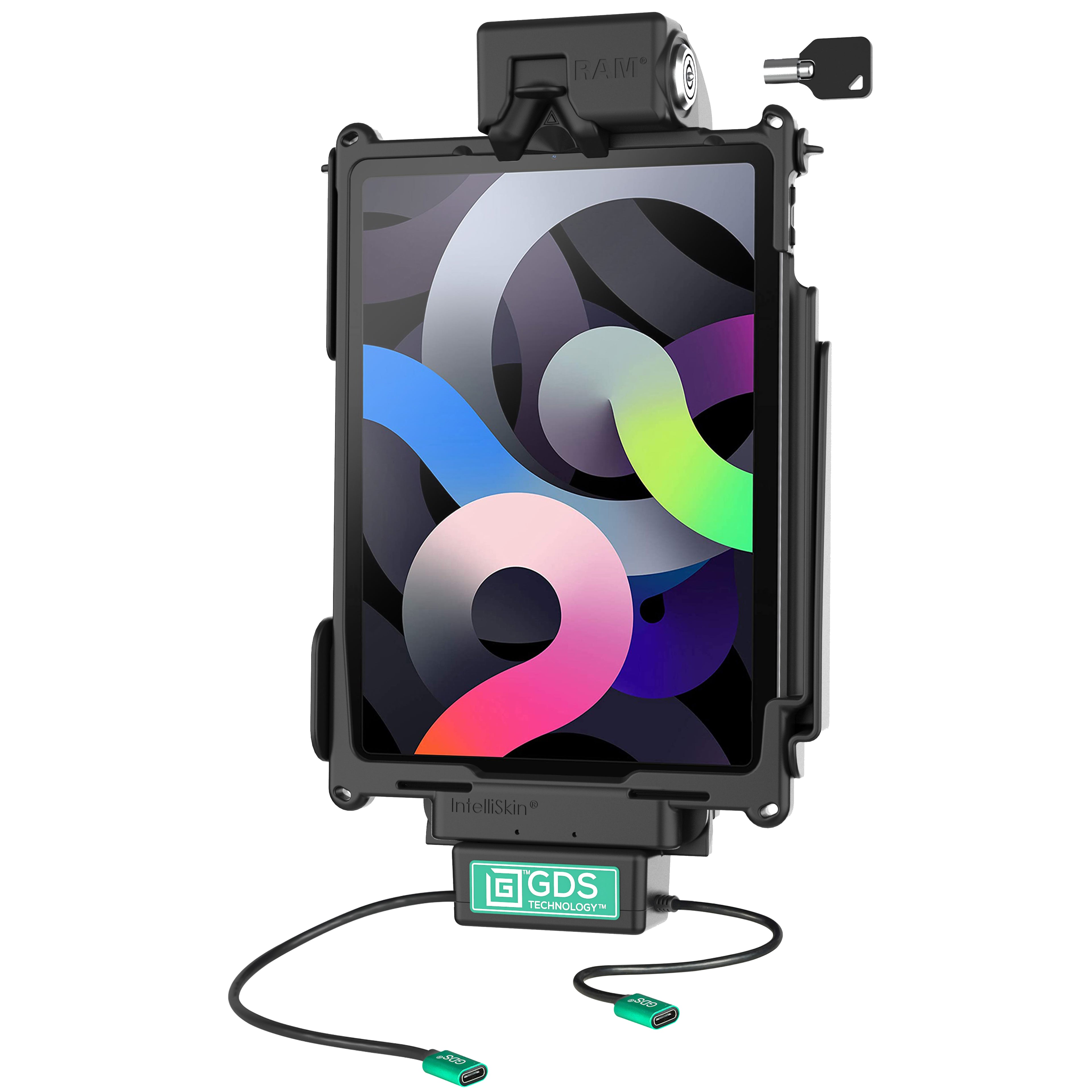 Vergrendelings GDS® Tough-Dock™ + USB-C Gegevens voor iPad 10 & 11, Pro 11 & Air 11 - RAM Mounts RAM-GDS-DOCKL-AP32C-CU afbeelding 1