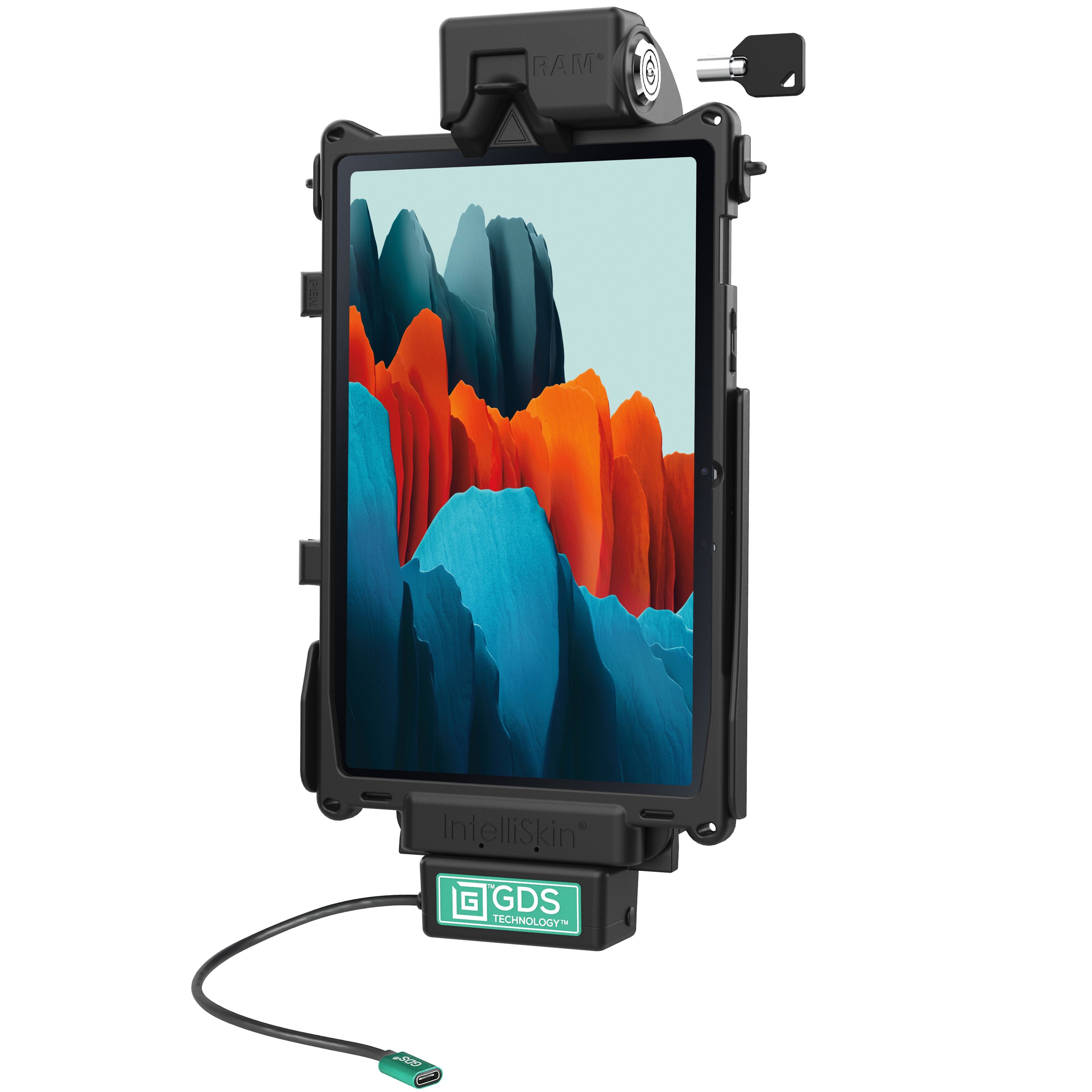Vergrendelbare GDS® Tough-Dock™ voor Samsung Tab S7, S9, S9 FE/S10 FE & S10 Lite - RAM Mounts RAM-GDS-DOCKL-SAM76CPU afbeelding 1