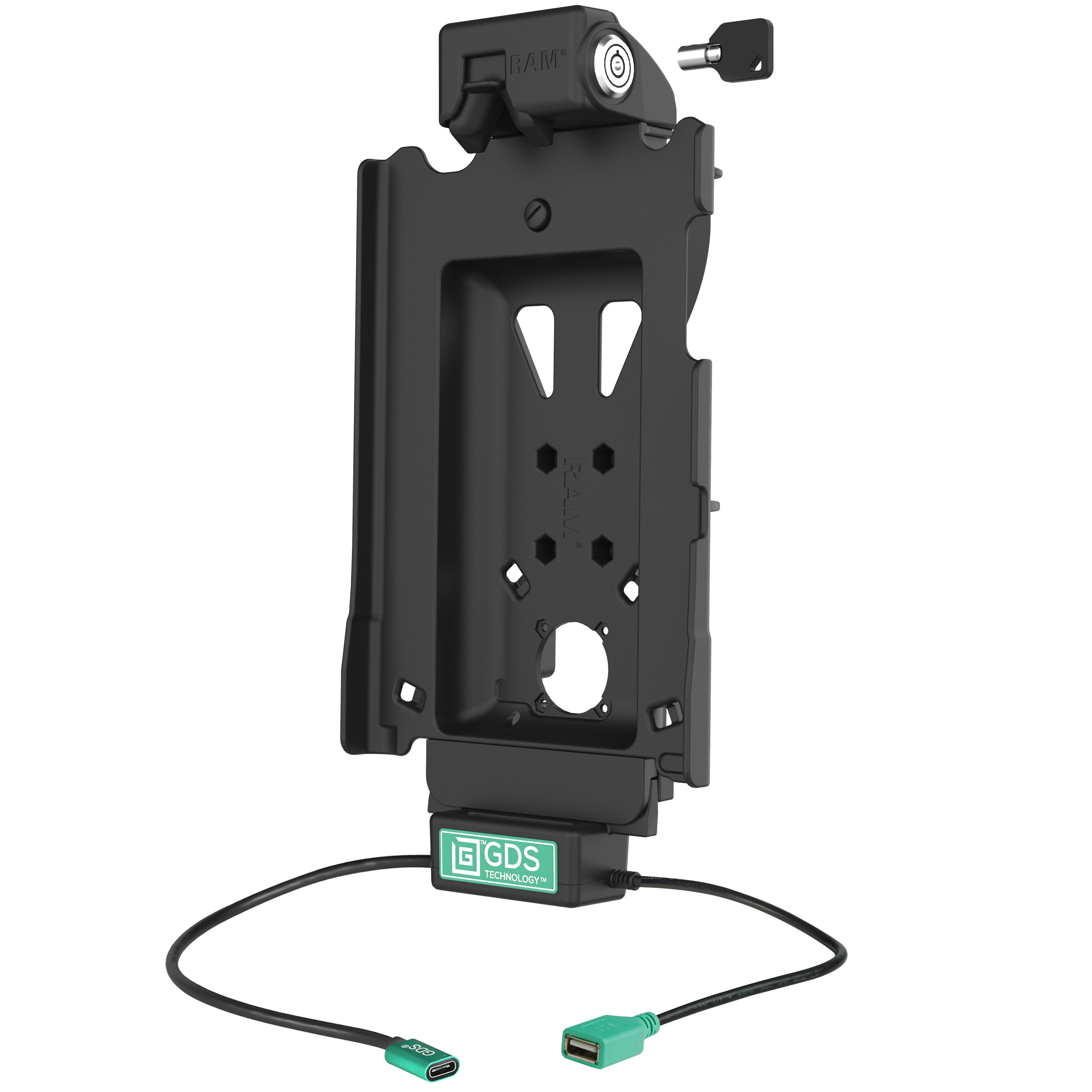 Vergrendelbare GDS® Tough-Dock™ + Enkele USB-A voor Samsung Tab A11+ & Tab A9+ - RAM Mounts RAM-GDS-DOCKL-SAM88CDU afbeelding 2