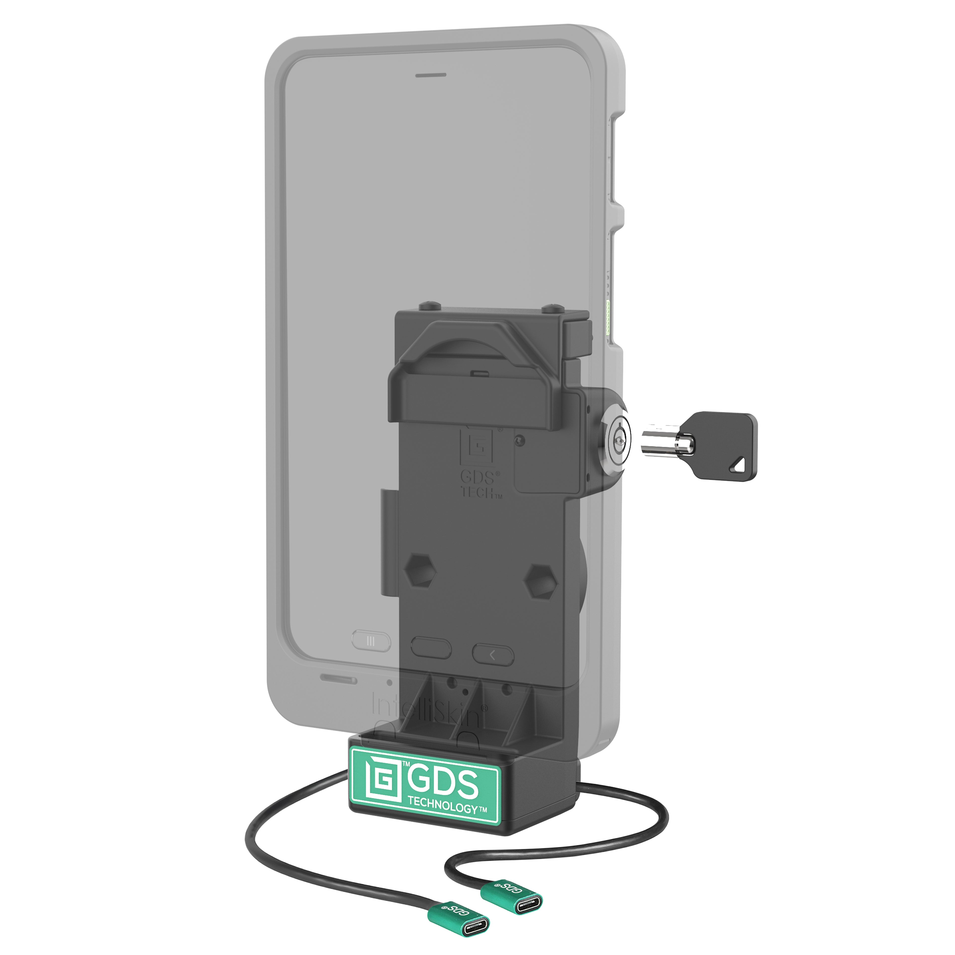 GDS® Uni-Conn™ Vergrendelbare Veerspanning Geladen Stroom + Enkele USB-C Dock - RAM Mounts RAM-GDS-DOCKL-V12-U1CP-CU afbeelding 2