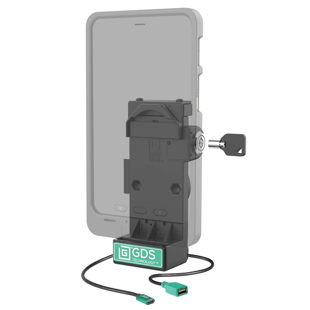 GDS® Uni-Conn™ Vergrendelbare veerbelaste stroom + USB-A dock - Verwarmde pennen - RAM Mounts RAM-GDS-DOCKL-V12-U1CPDHU afbeelding 2