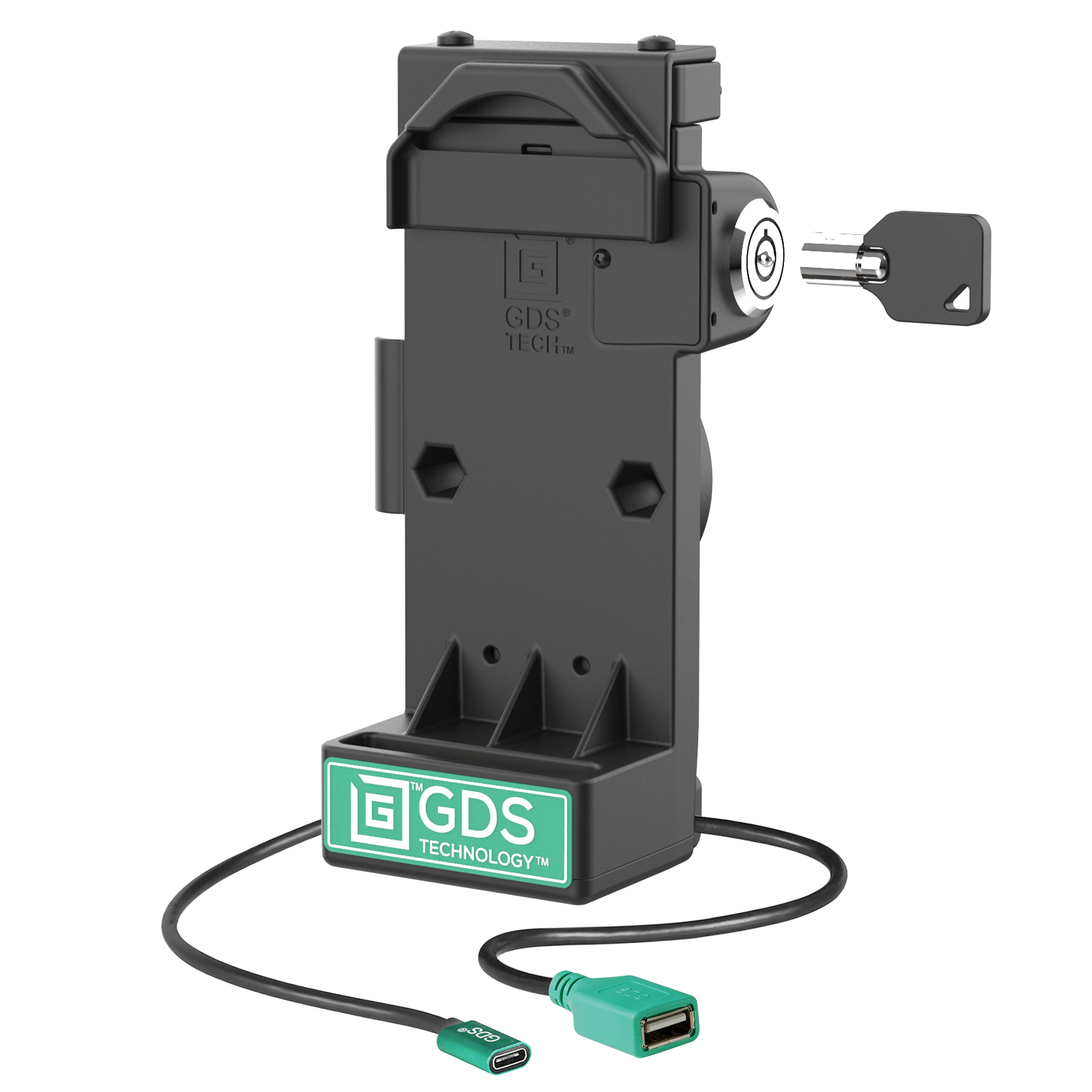 GDS uni conn vergrendelende veerspanning geladen stroom enkele USB a dock - RAM Mounts RAM-GDS-DOCKL-V12-U1CPDU