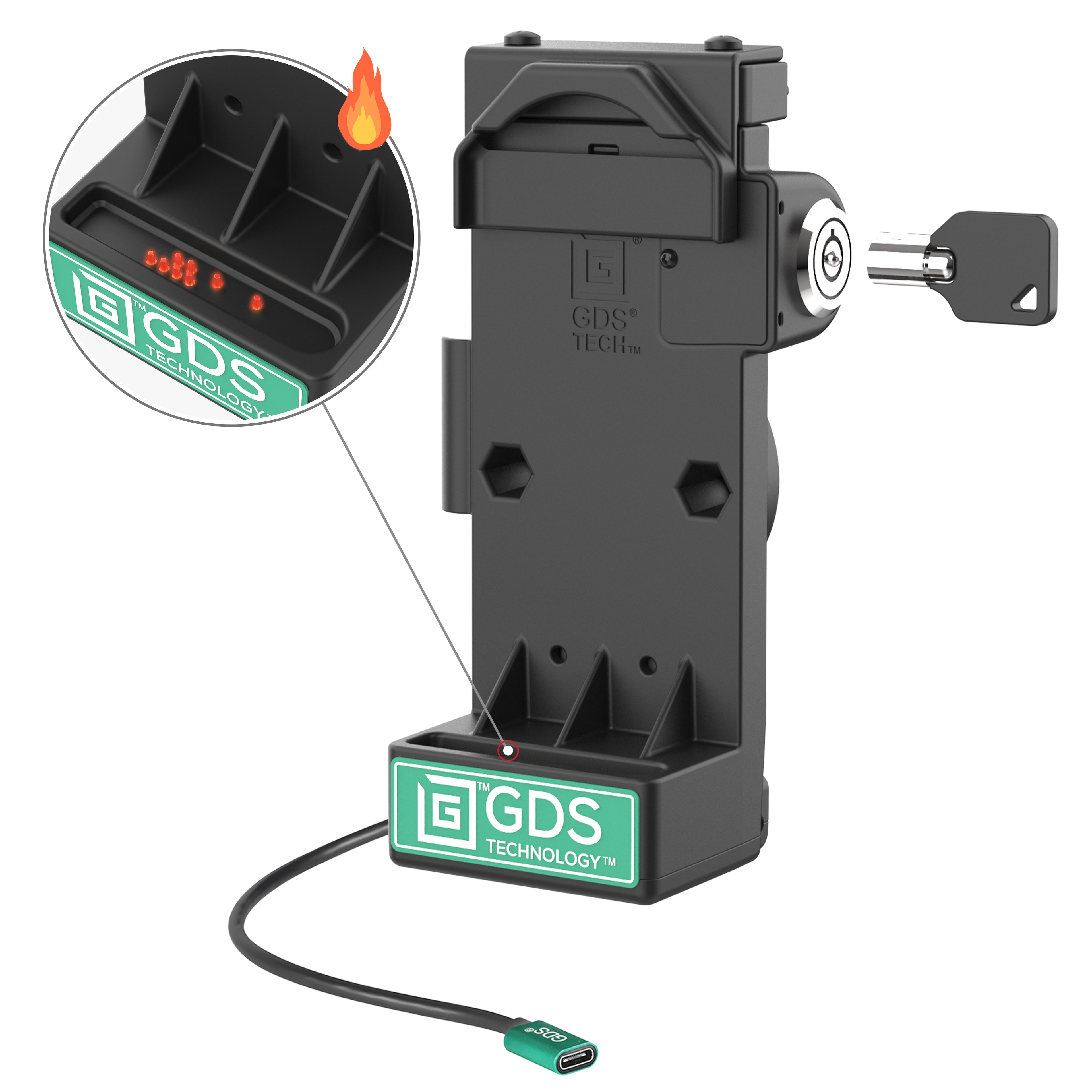 GDS uni conn vergrendelende veerbelaste aangedreven dock verwarmde pennen - RAM Mounts RAM-GDS-DOCKL-V12-U1CPHU
