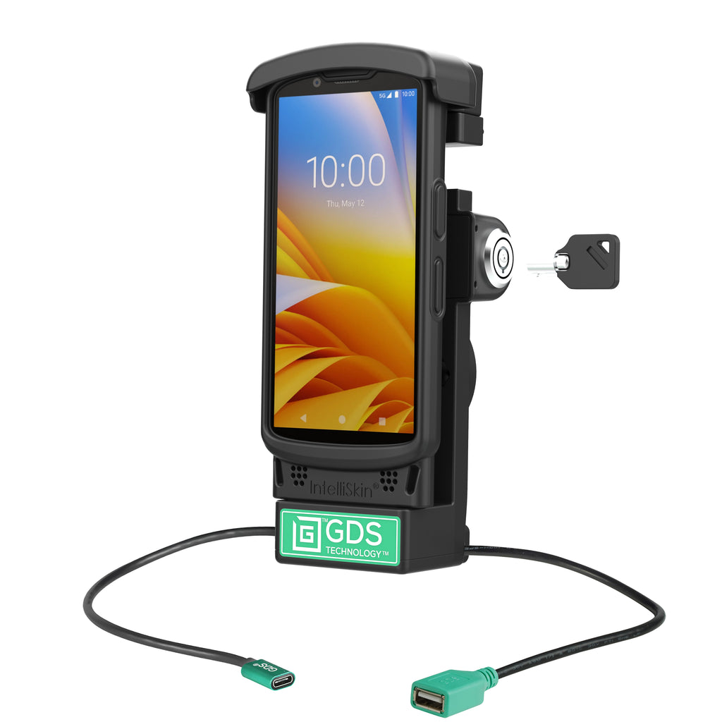 GDS vergrendelbaar aangedreven dock USB a voor zebra TC2X TC5X - RAM Mounts RAM-GDS-DOCKL-V12-ZE2434CPDU
