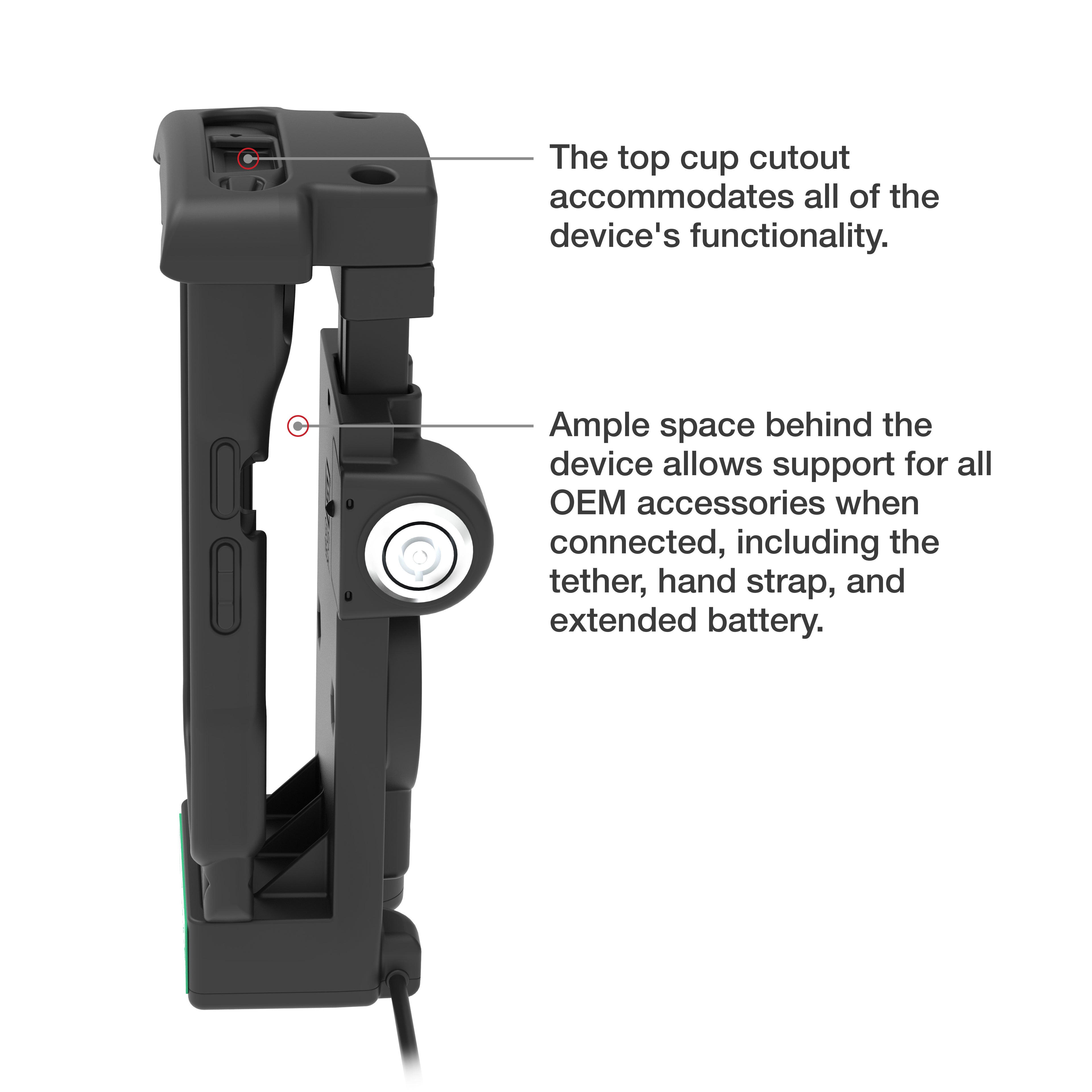 GDS® Vergrendelbaar Aangedreven Dock + USB-A voor Zebra TC2x & TC5x - RAM Mounts RAM-GDS-DOCKL-V12-ZE2434CPDU afbeelding 6