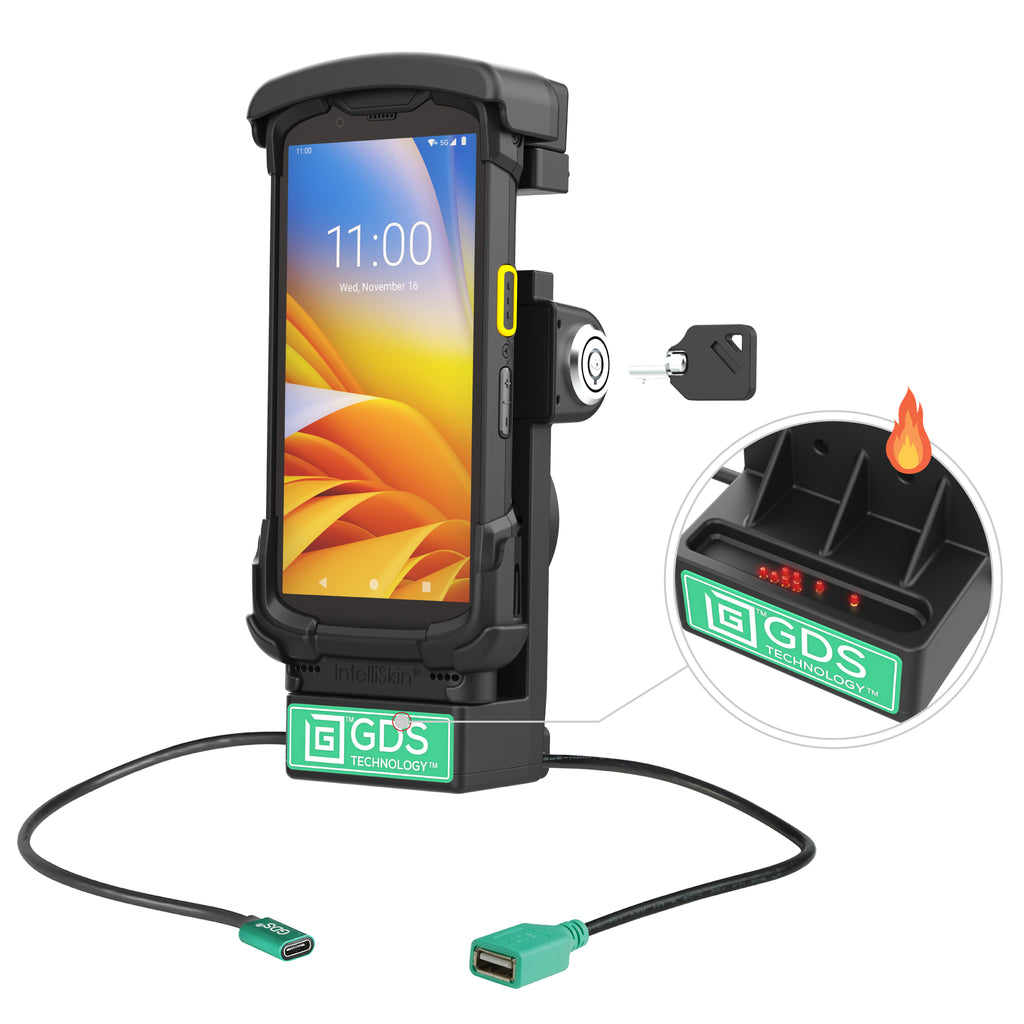 GDS vergrendelbaar aangedreven dock USB a voor zebra TC7378 verwarmde pinnen - RAM Mounts RAM-GDS-DOCKL-V12-ZE35CPDHU