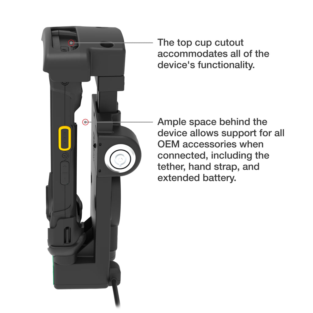 GDS® Vergrendelbaar Aangedreven Dock + USB-A voor Zebra TC73/78 - Verwarmde Pinnen - RAM Mounts RAM-GDS-DOCKL-V12-ZE35CPDHU afbeelding 6