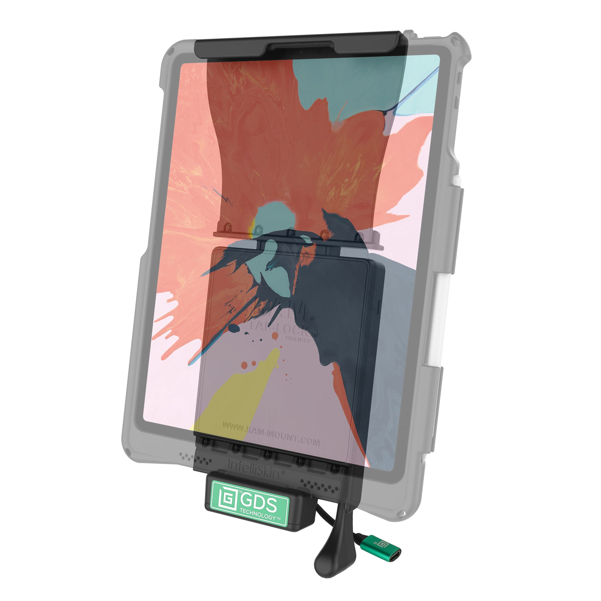 GDS® Vergrendelbaar Voertuig Dock voor Apple iPad Pro 12.9" 3e - 5e generatie - RAM Mounts RAM-GDS-DOCKL-V2-AP24CPU afbeelding 2
