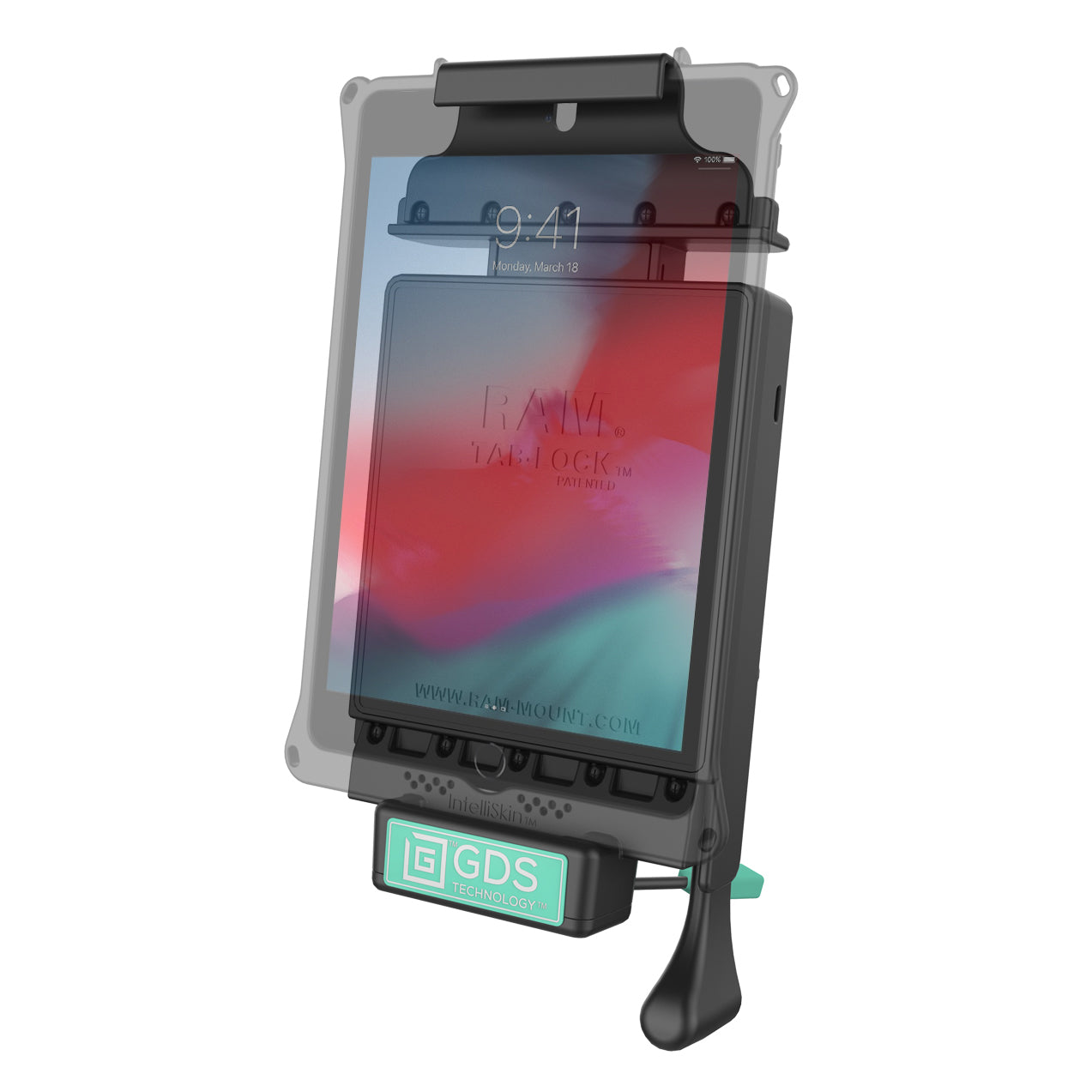 GDS® Slotvergrendeling voertuigdock voor Apple iPad mini 4 & 5 - RAM Mounts RAM-GDS-DOCKL-V2-AP27U afbeelding 2