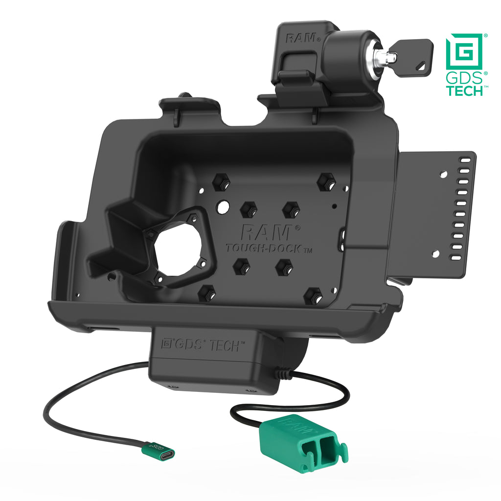 Vergrendelbaar GDS® dock + Duale USB voor Zebra ET401 & ET10,16 cm (4") X 20,32 cm (8") met IntelliSkin® - RAM Mounts RAM-GDS-DOCKL-ZE20PD2U afbeelding 2