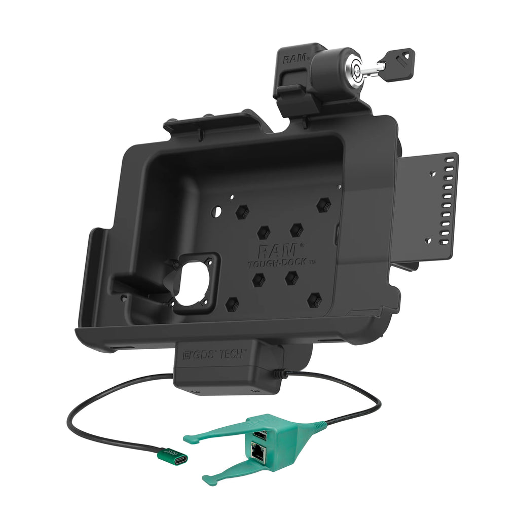 Vergrendelende GDS® Dock + USB-A & RJ45 voor Zebra ET401 25,40 cm (10") met IntelliSkin® - RAM Mounts RAM-GDS-DOCKL-ZE21-RJ45AU afbeelding 2