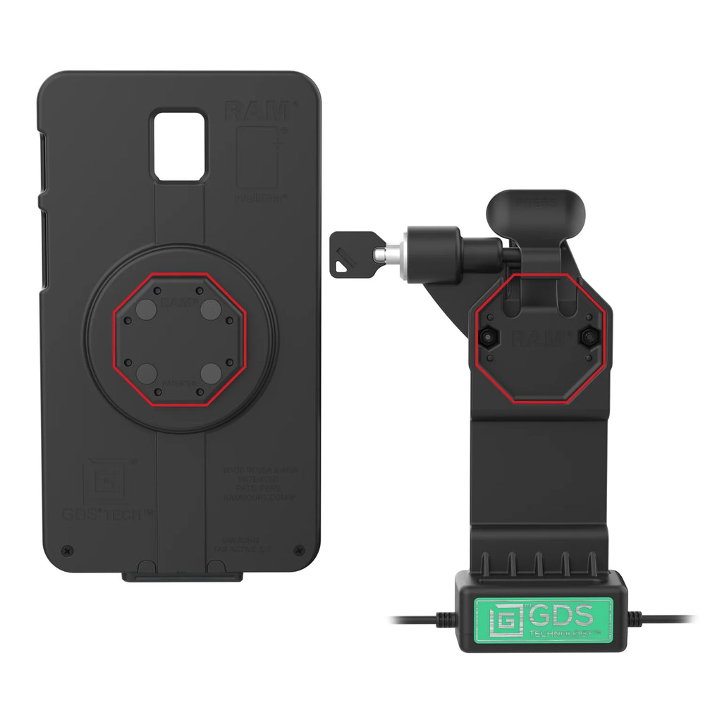 GDS® Uni-Conn™ Links Vergrendelingsdock + USB-A & RJ45 met Ontgrendelingshendel - RAM Mounts RAM-GDS-DOCKLL-U1CP-RJ45AU afbeelding 3