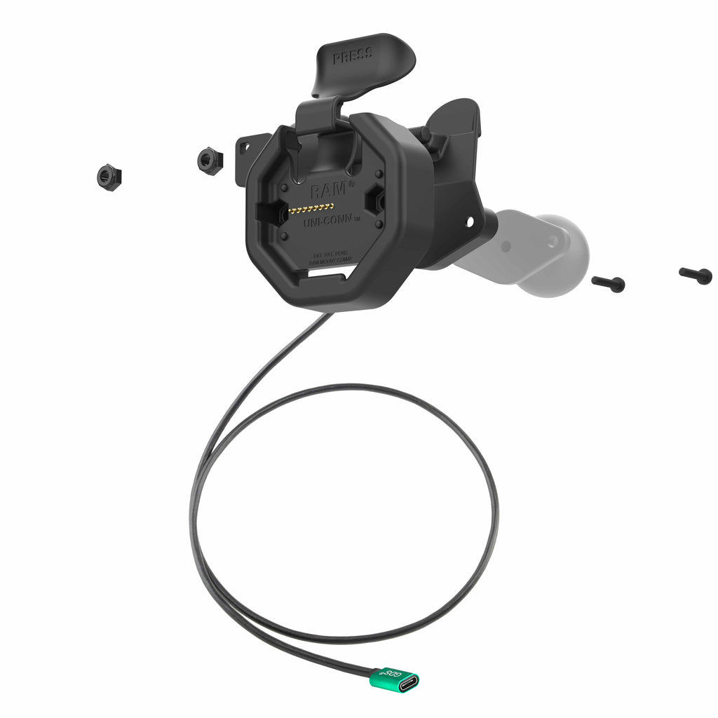 GDS® Uni-Conn™ Gegoktioneerd linker vergrendelende Dock met USB-C aansluiting - RAM Mounts RAM-GDS-DOCKLL-U3CPU afbeelding 2