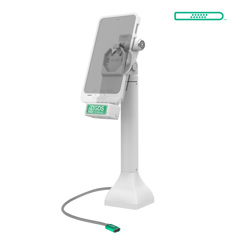 GDS® Uni-Conn™ 35,56 cm (14") Pedestal-Dock met slot en oplaadfunctie via USB-C - Grijs - RAM Mounts RAM-GDS-DOCKLR-D11-14-U1C-GRY afbeelding 2
