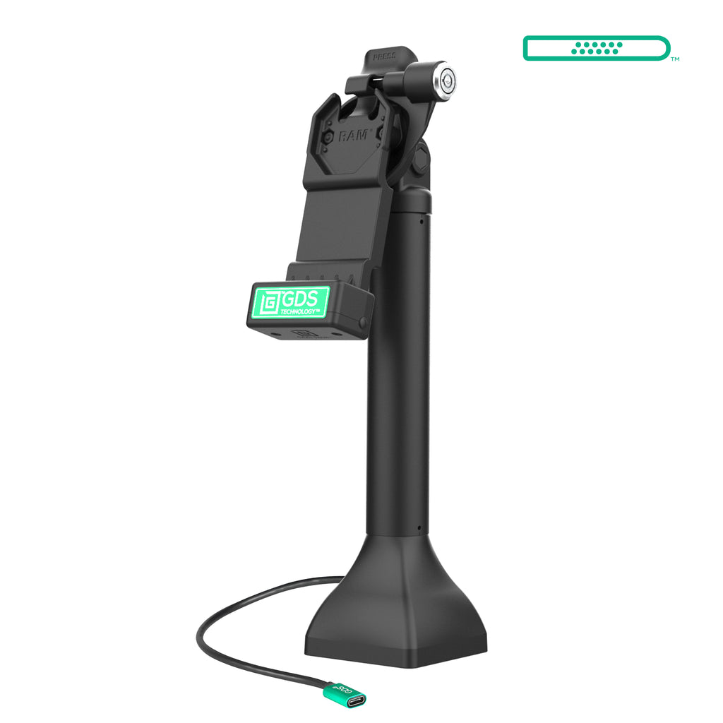 GDS® Uni-Conn™ 35,56 cm (14") Pedestal Dock met slot en oplaadfunctie voor USB-C - RAM Mounts RAM-GDS-DOCKLR-D11-14-U1C afbeelding 1